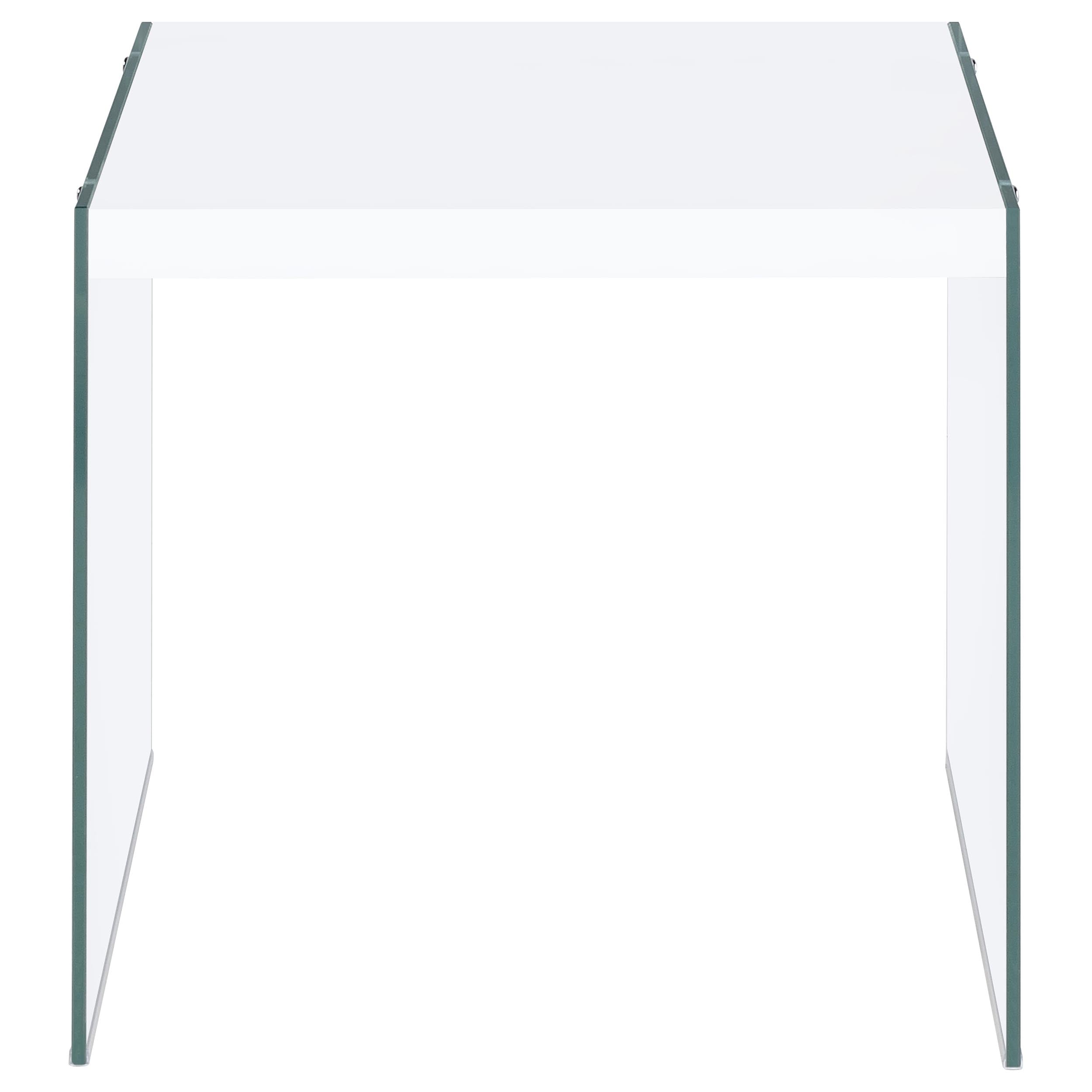 Opal Coffee and End Table Set White High Gloss