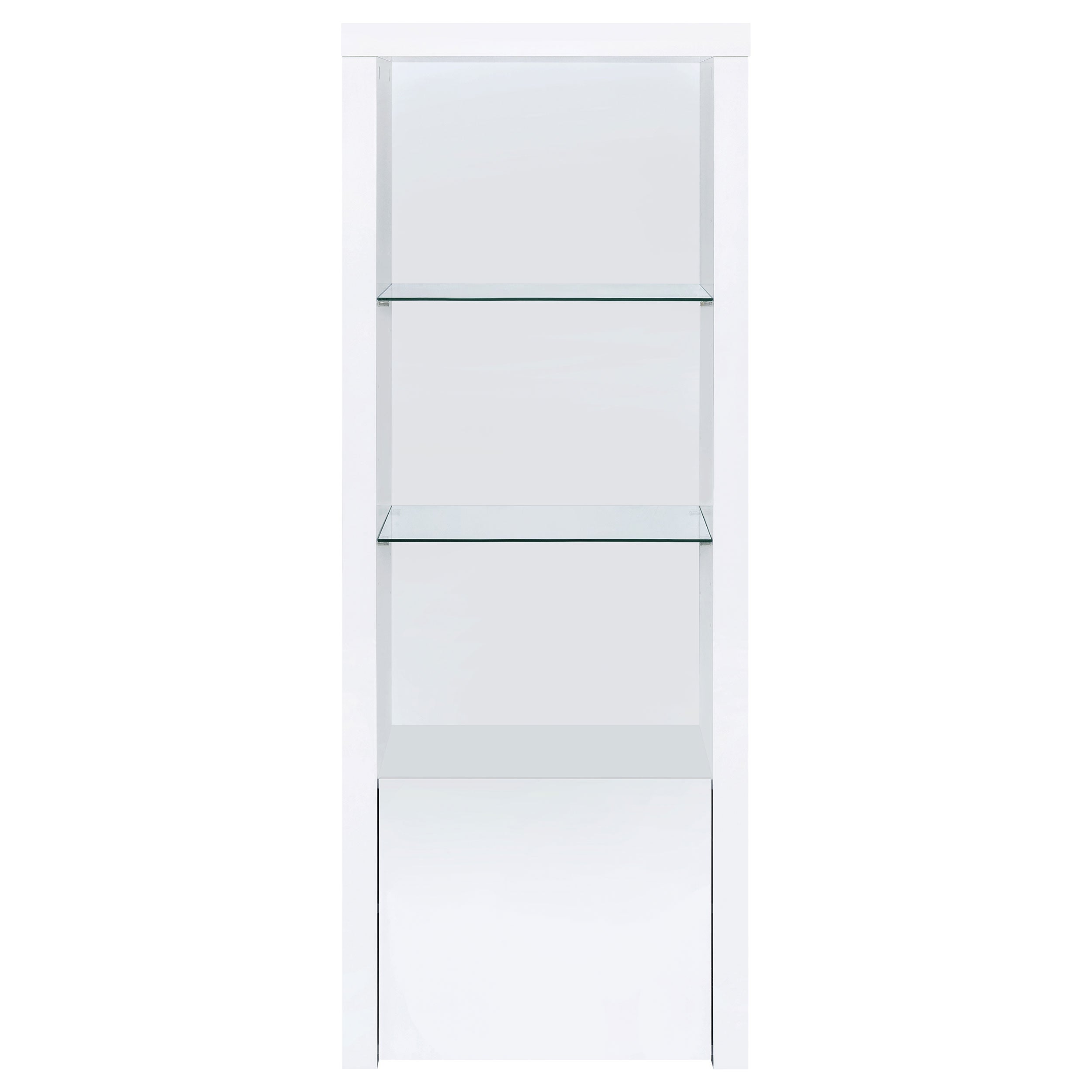 Jude 3-shelf Media Tower With Storage Cabinet White High Gloss