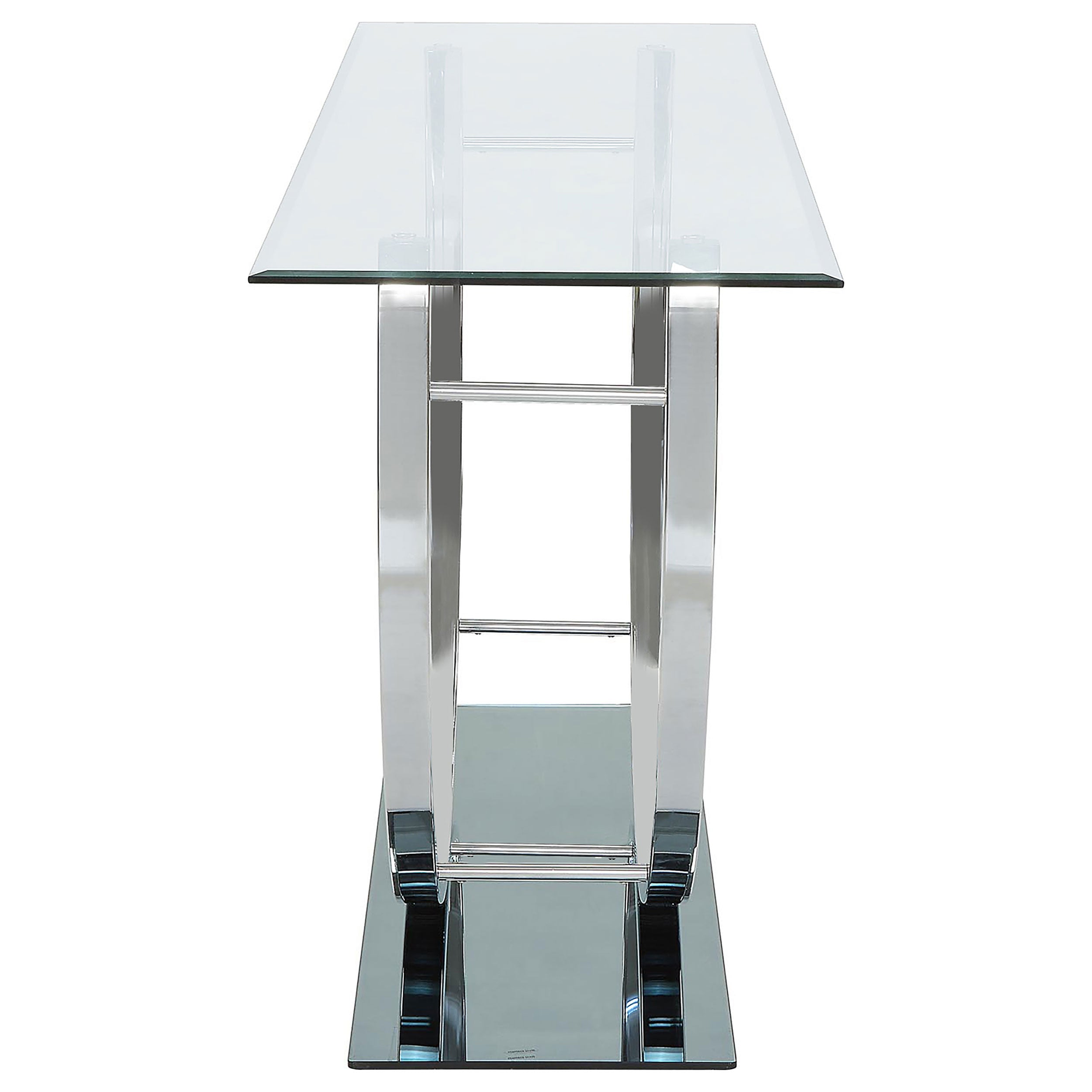 Danville U-shaped Sofa Table Chrome