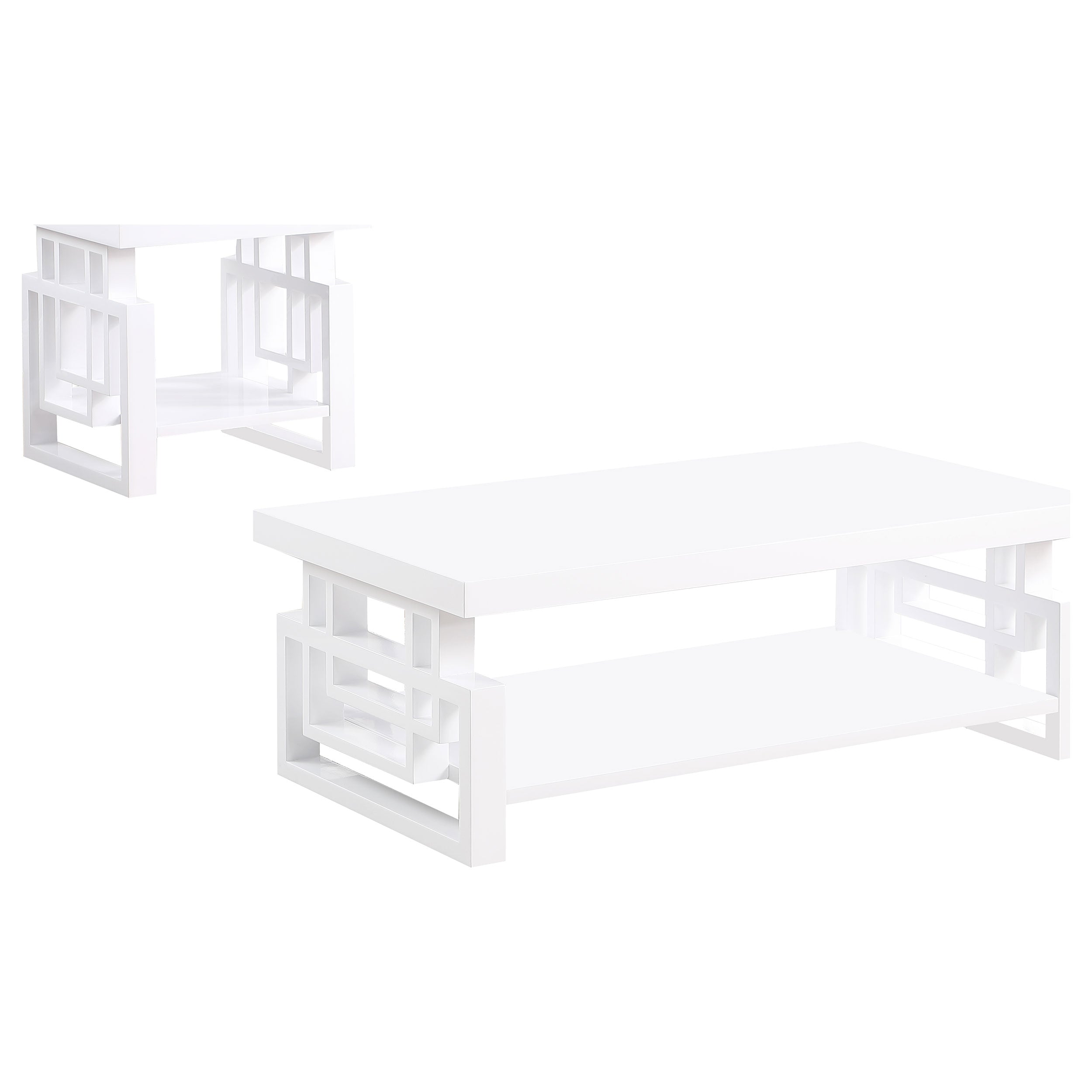 Schmitt  Coffee and End Table Set White High Gloss