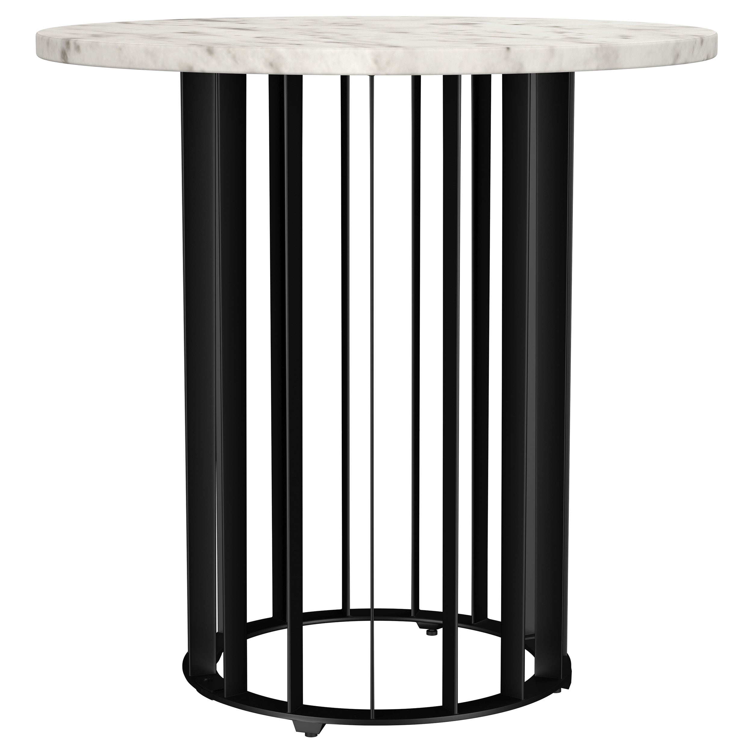 Haven  Round Marble Coffee and End Table Set Black
