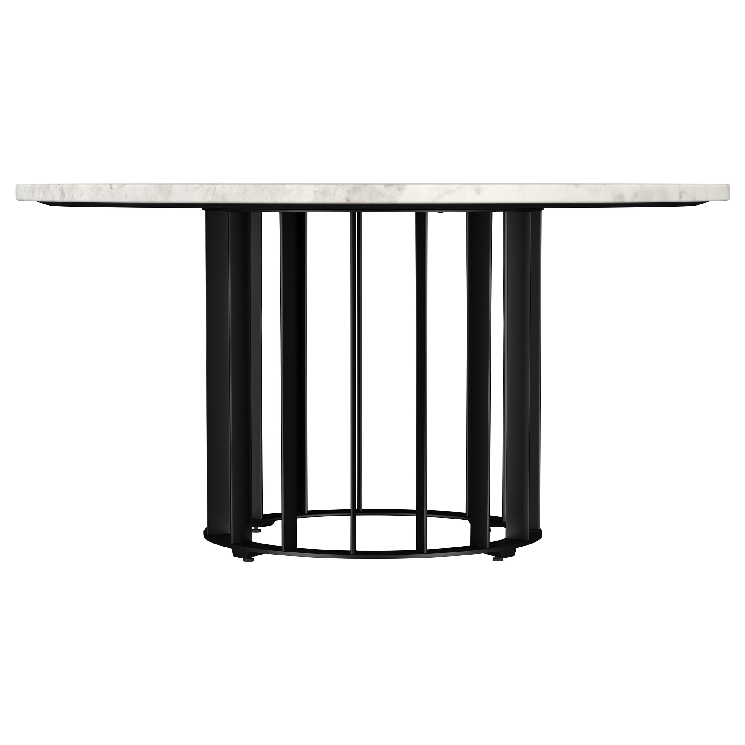 Haven  Round Marble Coffee and End Table Set Black
