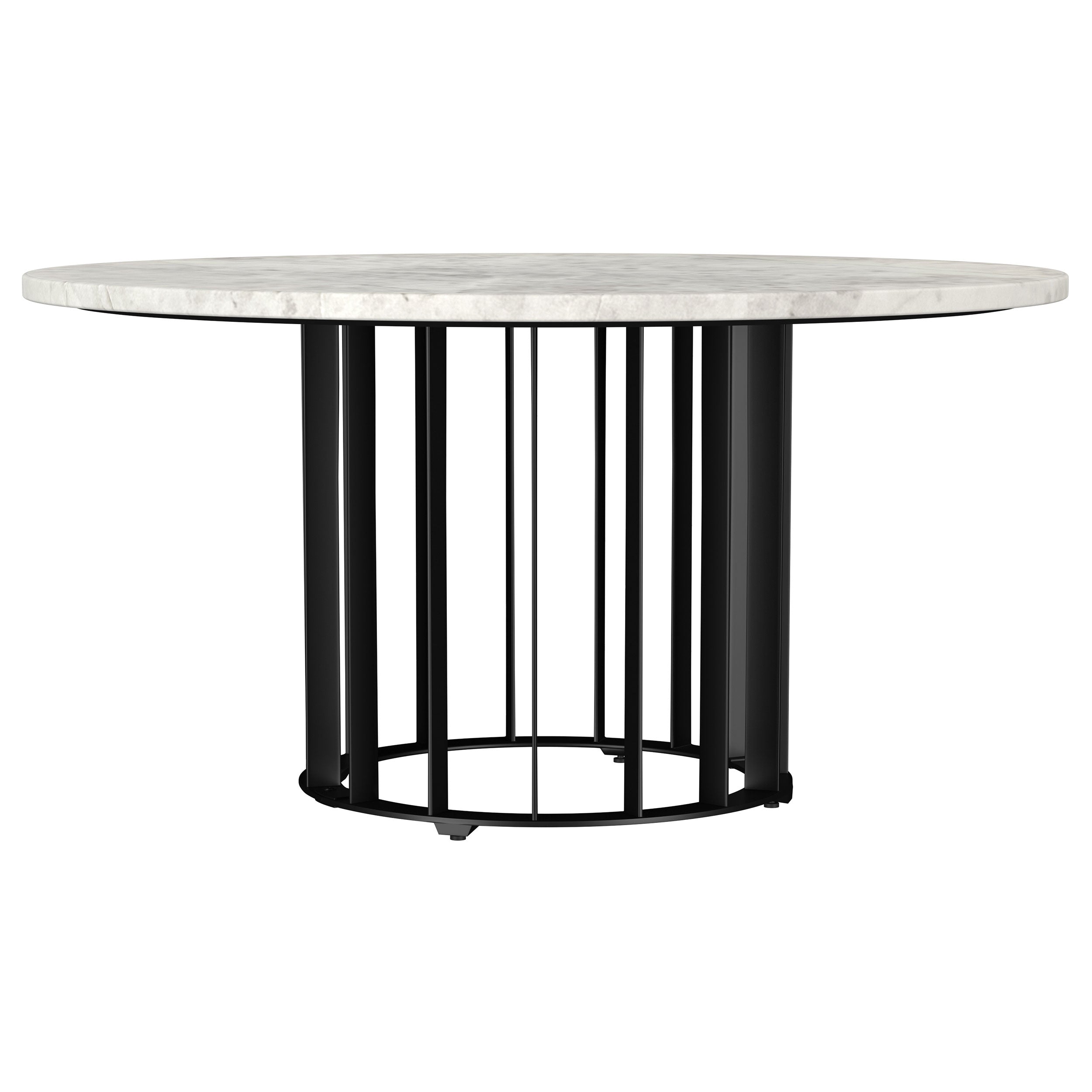 Haven  Round Marble Coffee and End Table Set Black