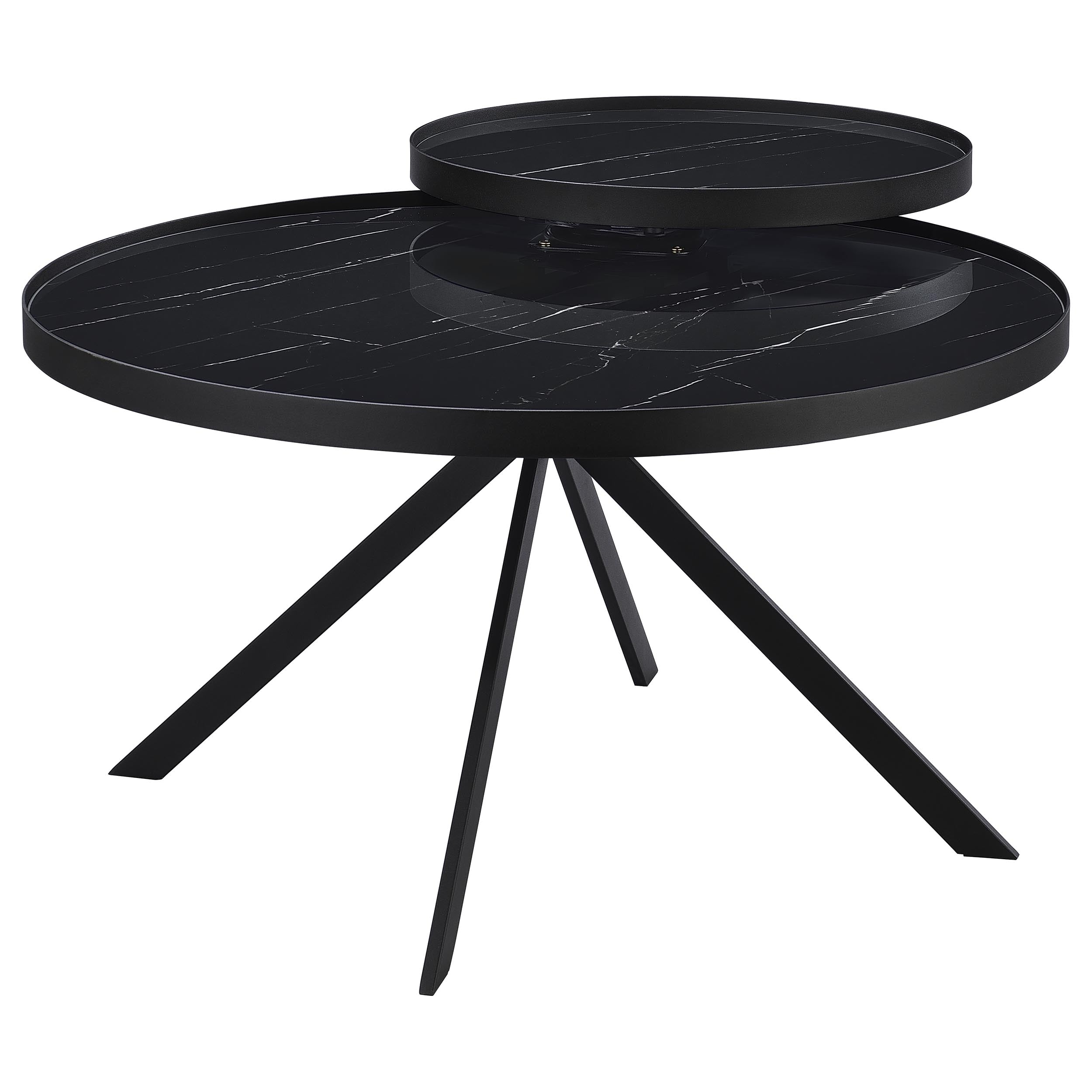 Briggs  Round Coffee and End Table Set Black