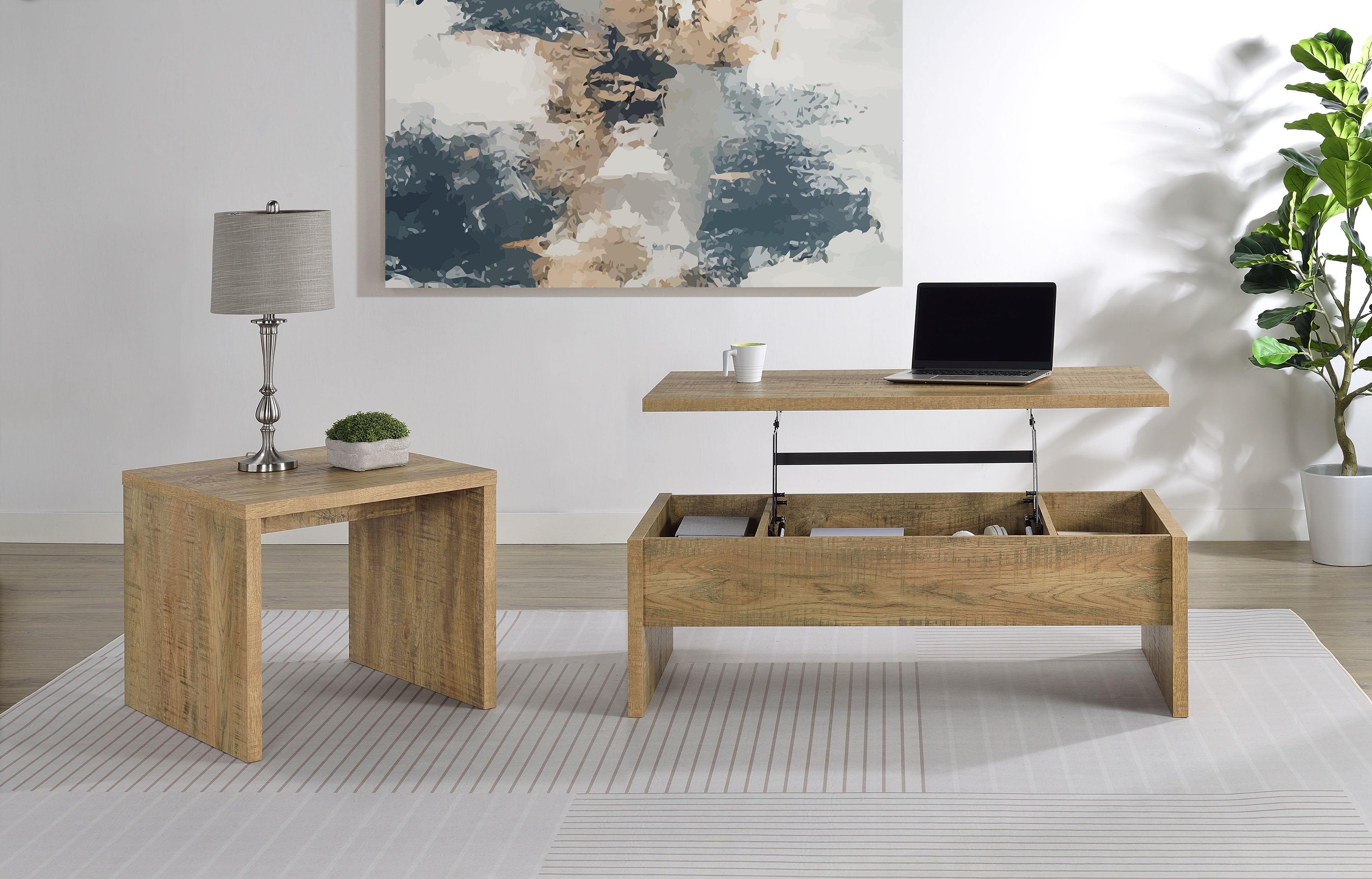 Canoga Lift Top Cocktail Coffee Table Set Mango