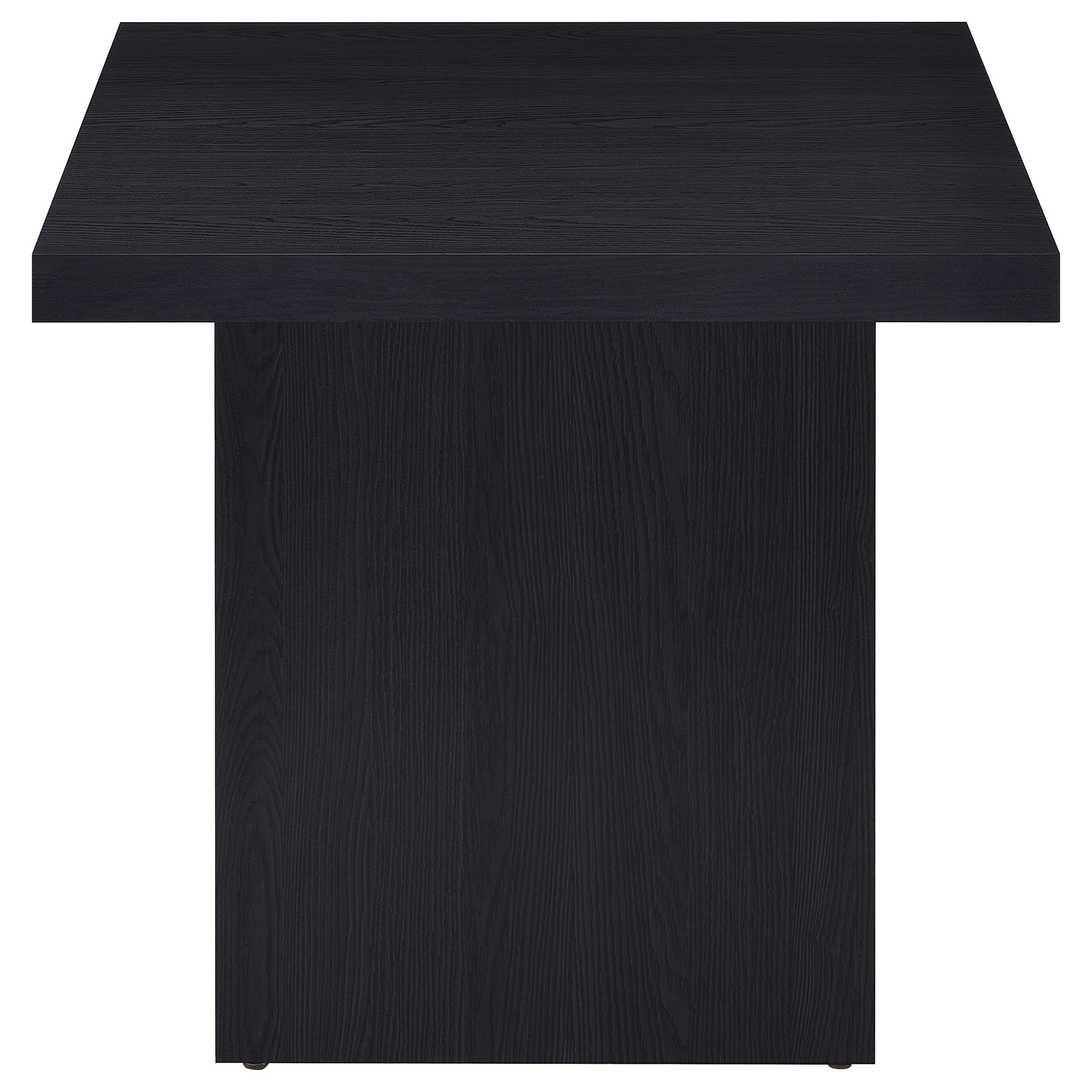 Devar Square Cocktail Coffee End Table Set Black