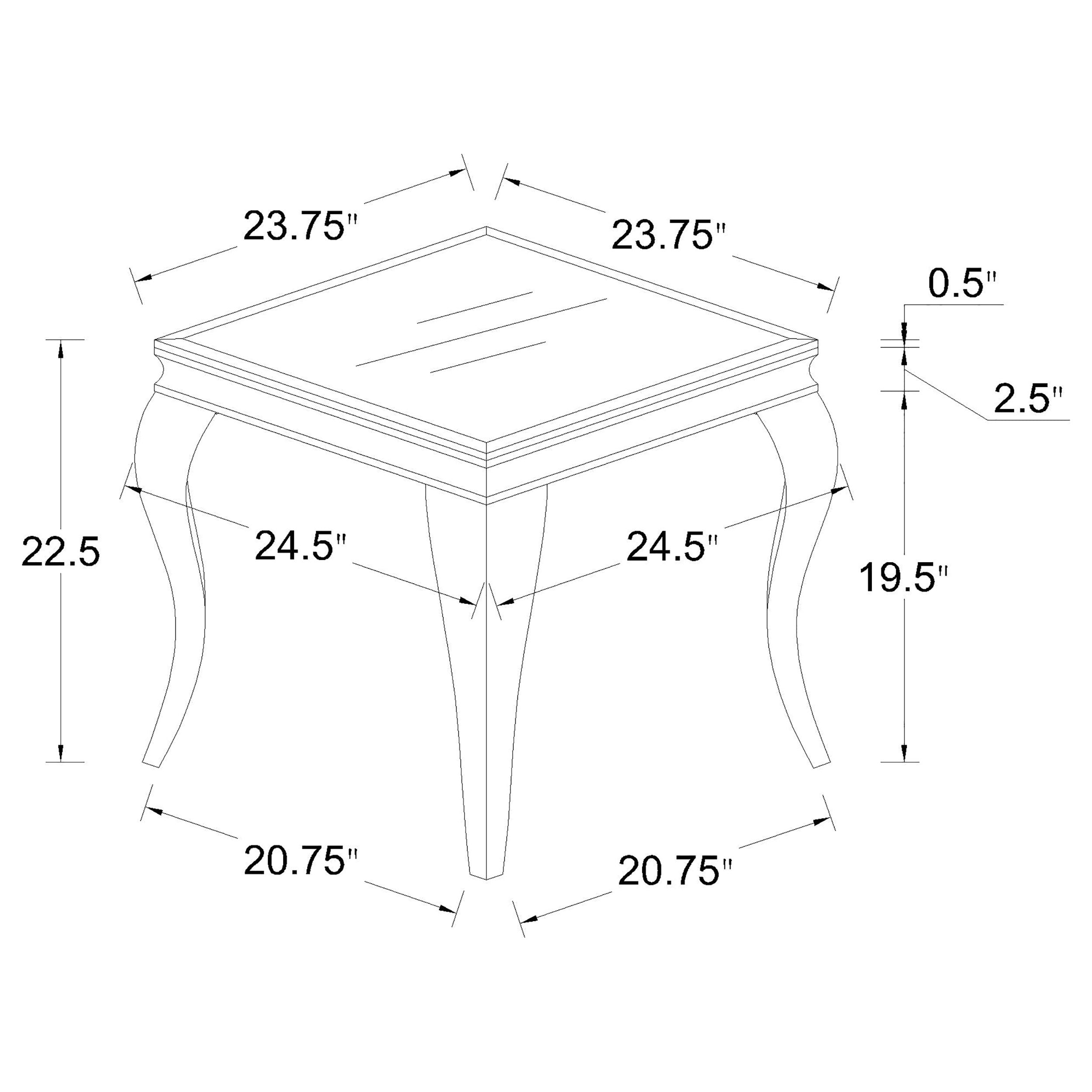 Carone Square End Table White and Chrome