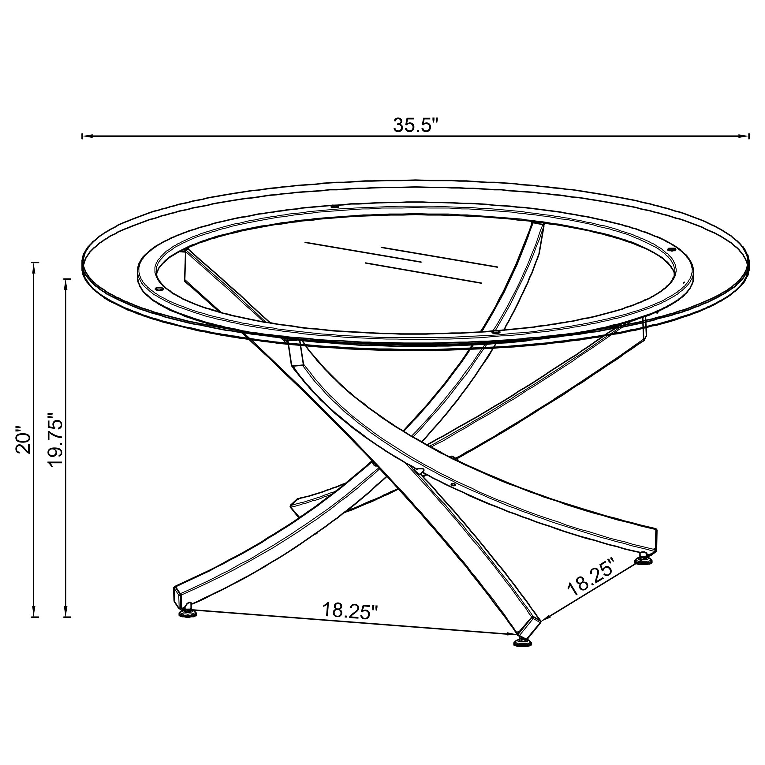 Brooke Round Glass Top Coffee Table Metal Base Brass