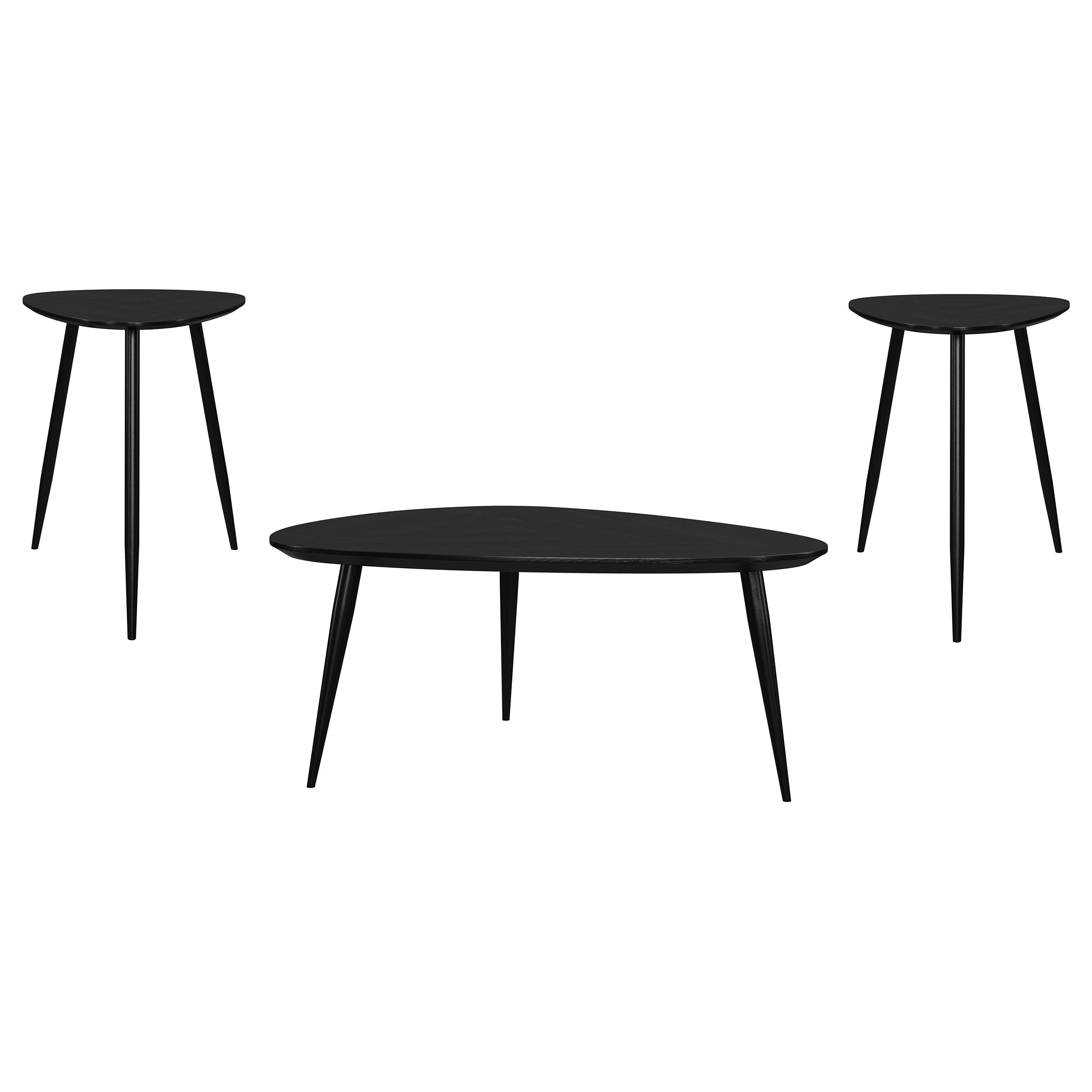 Odessa  Triangular Coffee and End Table Set Black