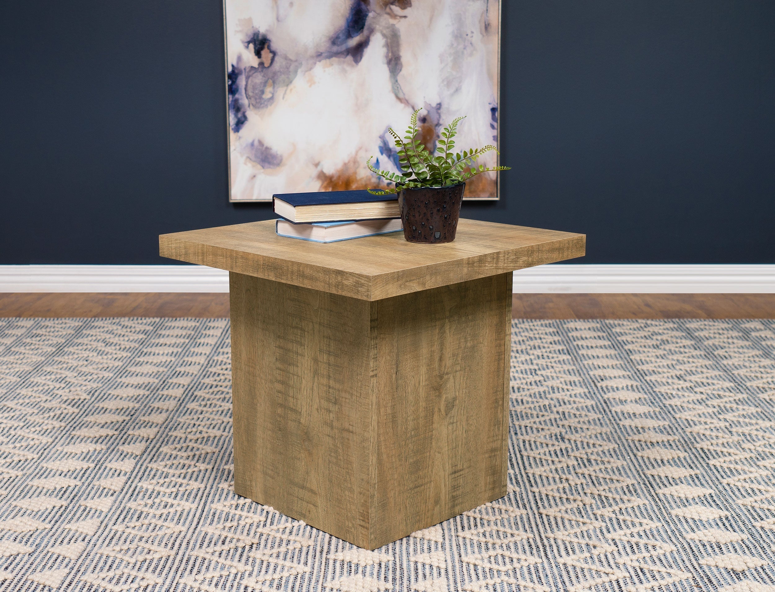 Devar Square Engineered Wood End Table Mango