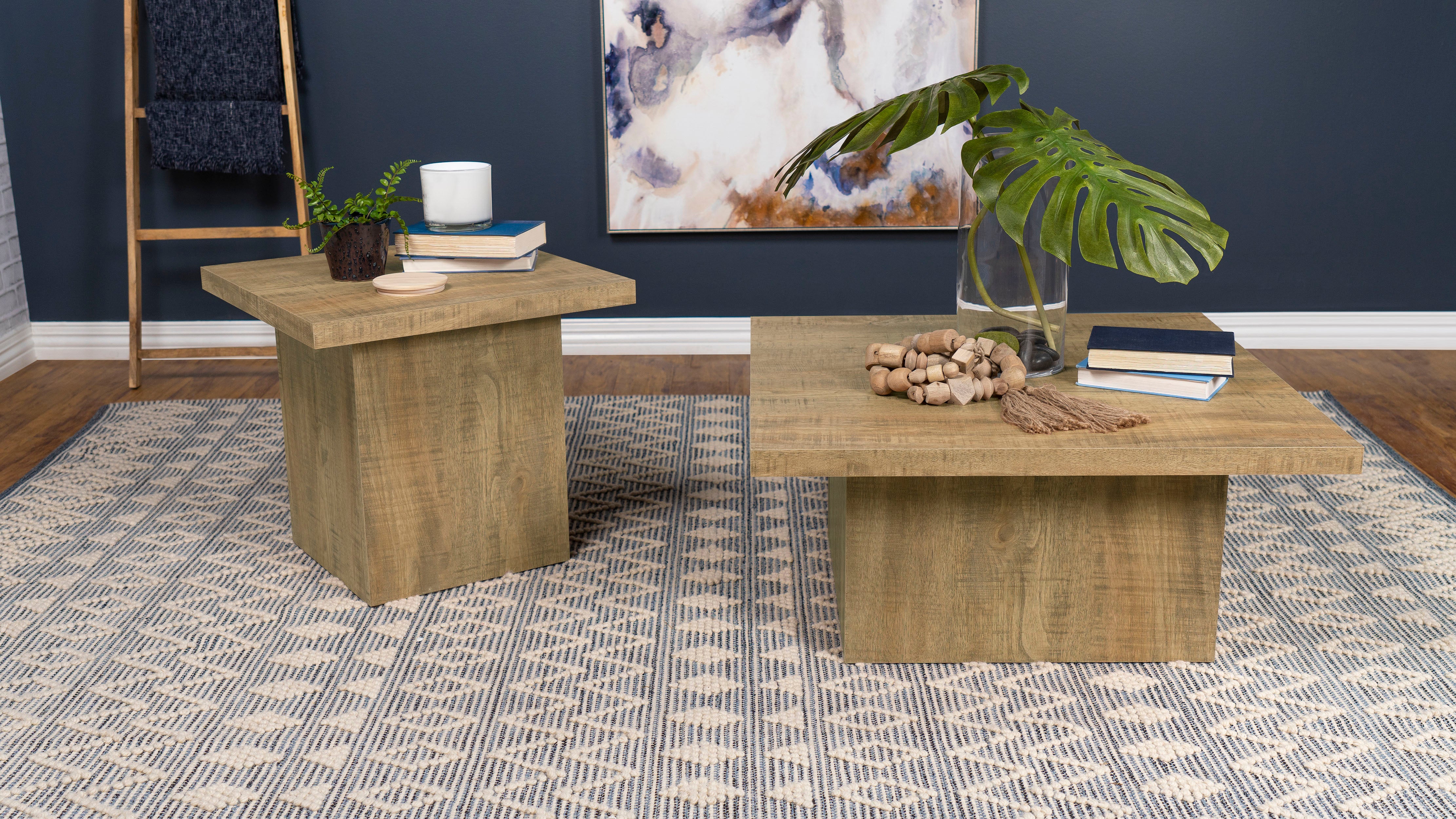 Devar Square Coffee and End Table Set Mango