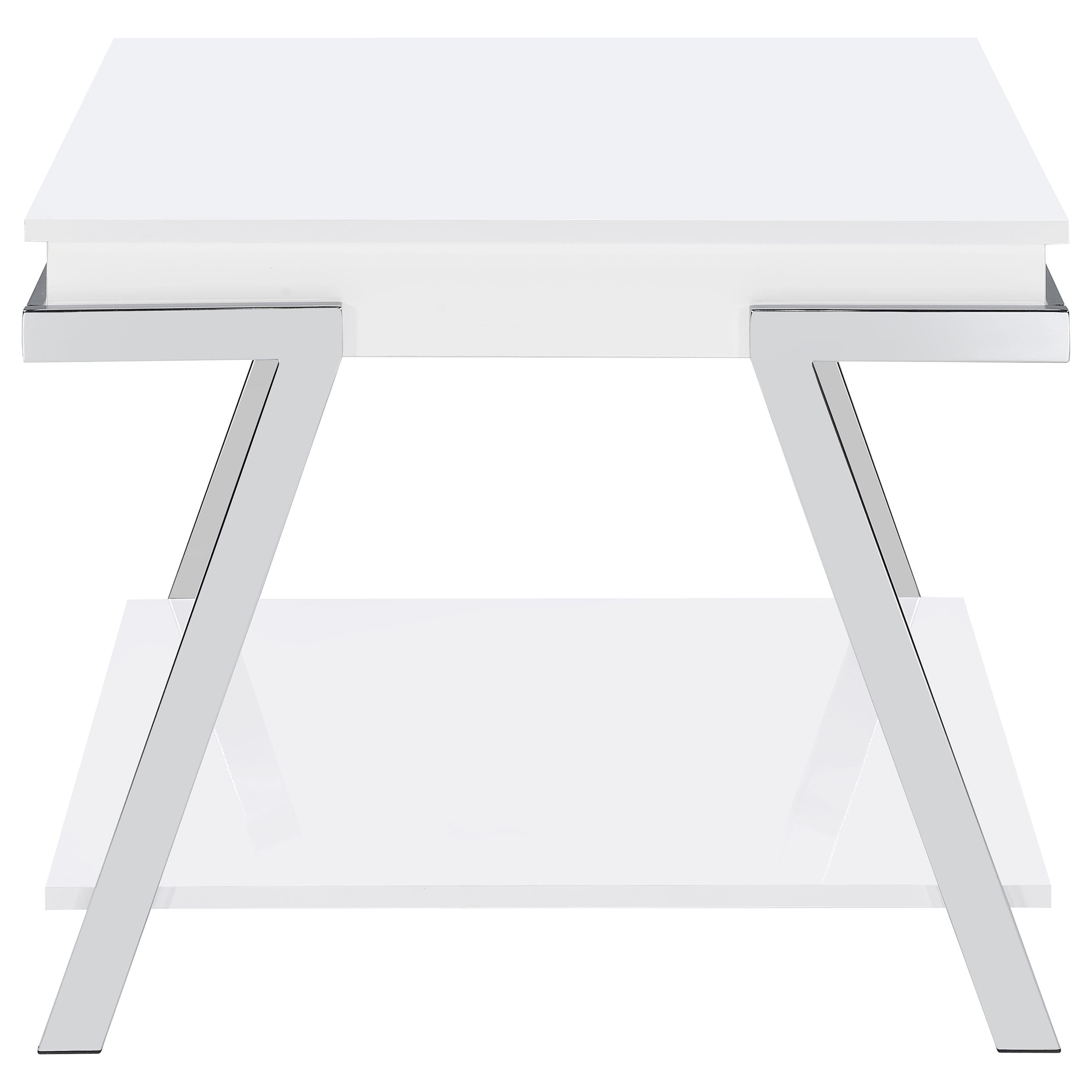 Marcia Coffee and End Table Set White High Gloss