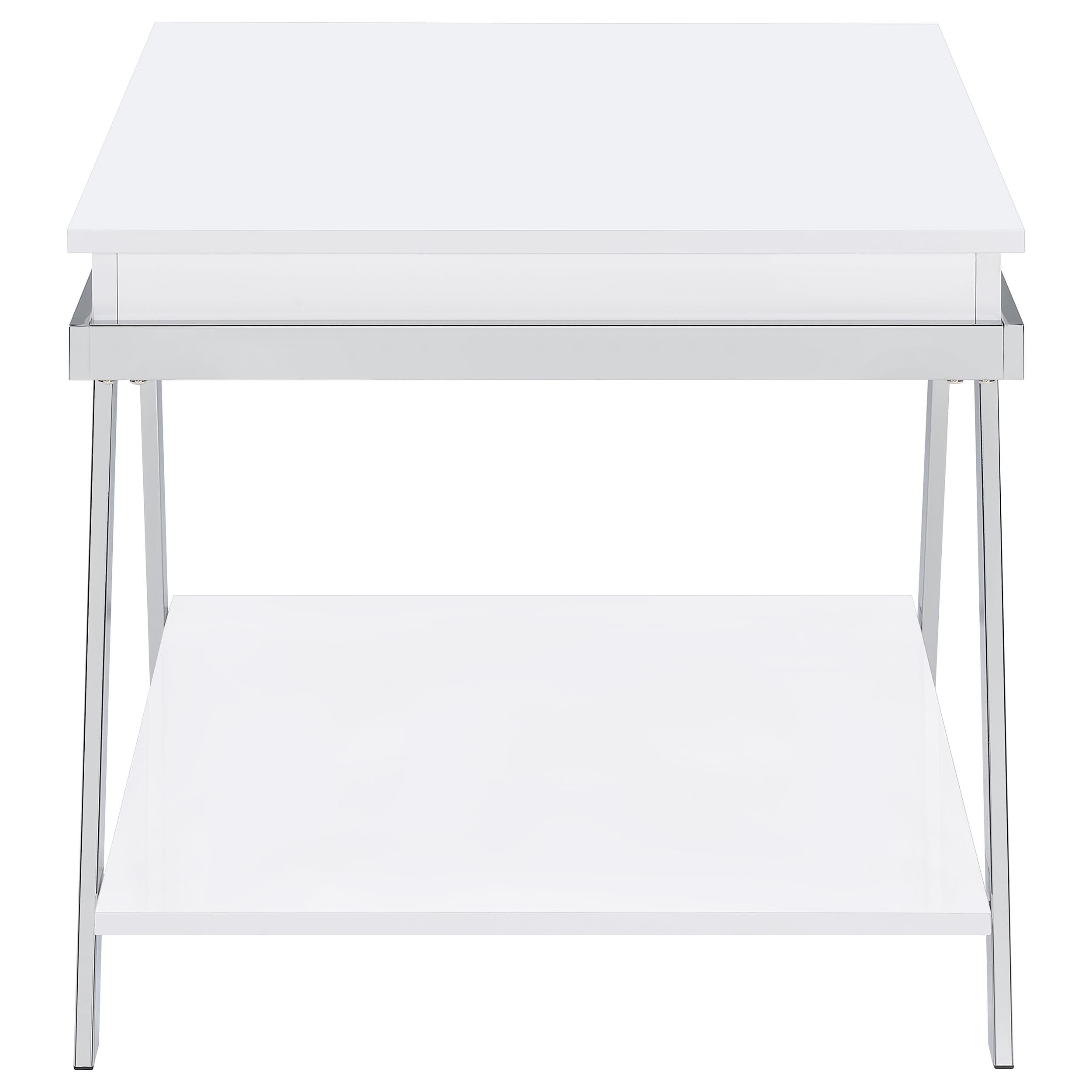 Marcia Coffee and End Table Set White High Gloss