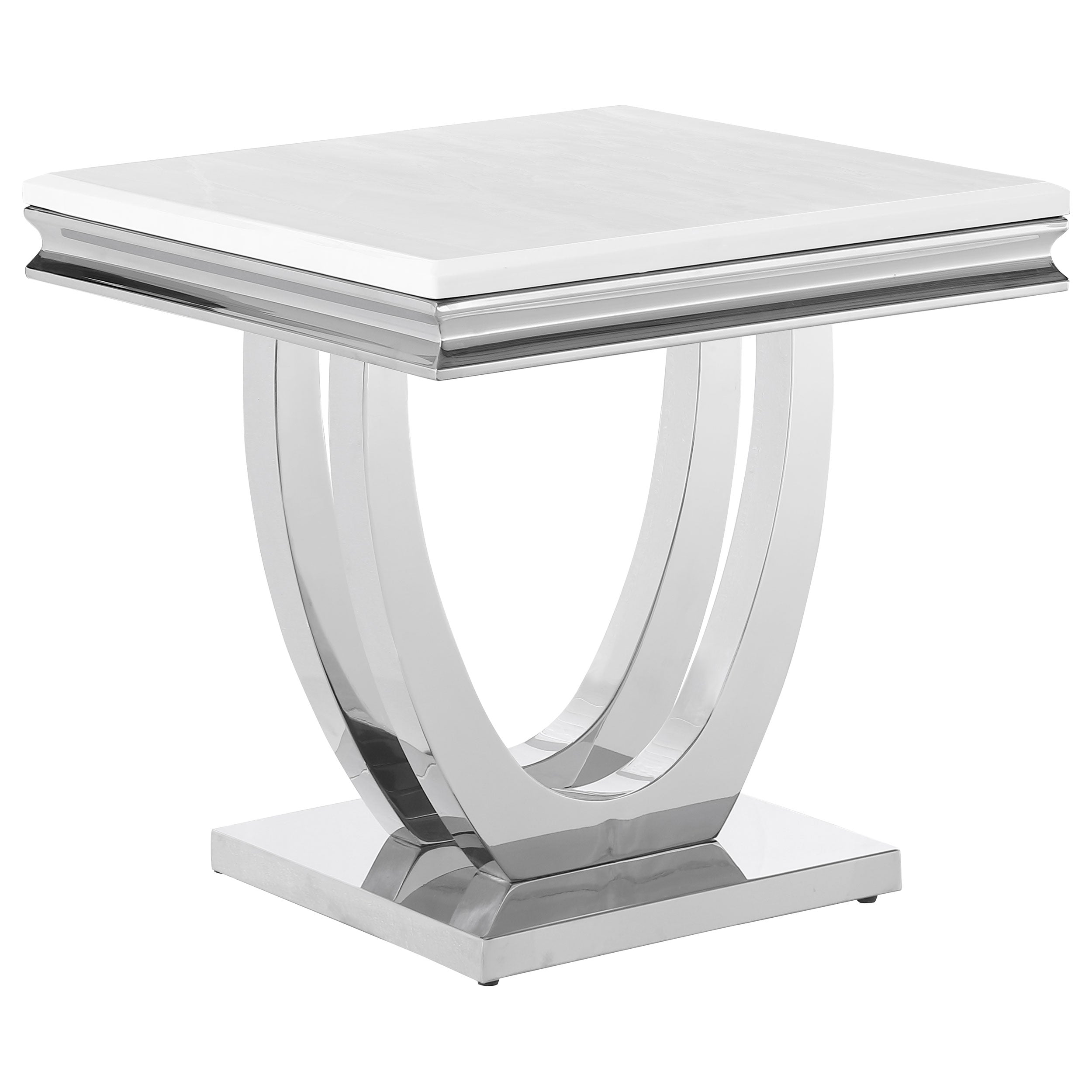 Kerwin  Rectangular Coffee and End Table Set Chrome