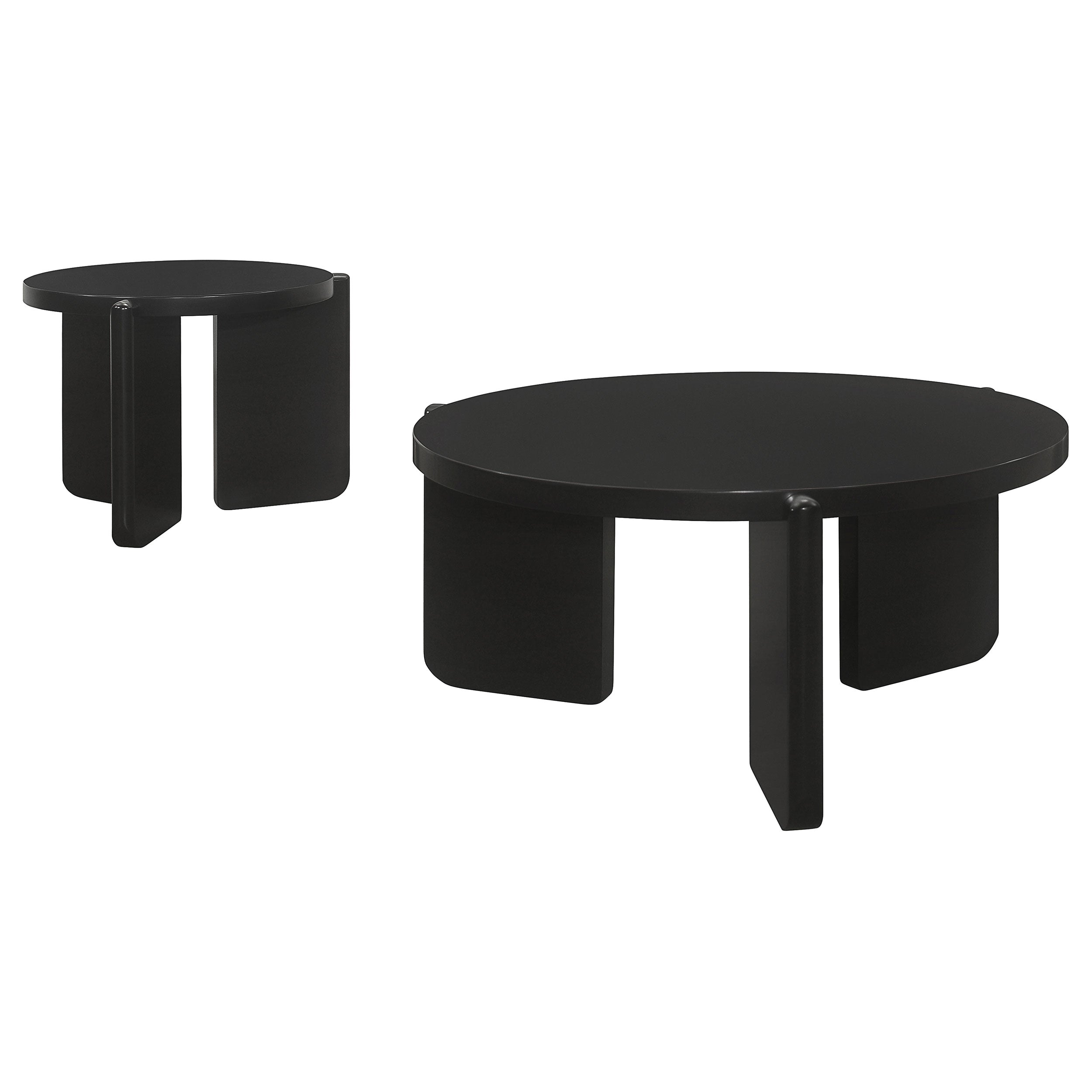 Cordova  Solid Wood Coffee and End Table Set Black