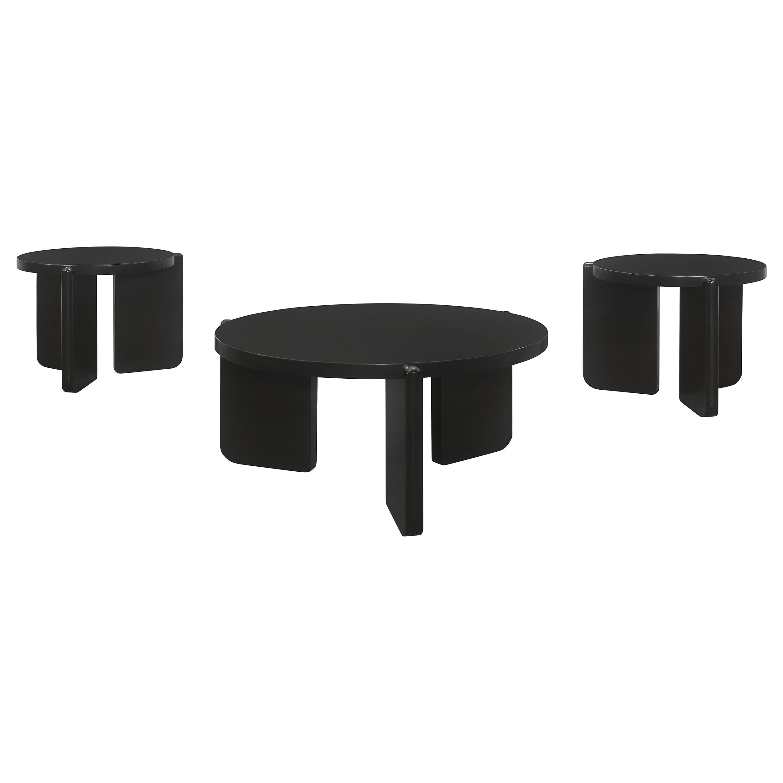 Cordova  Solid Wood Coffee and End Table Set Black