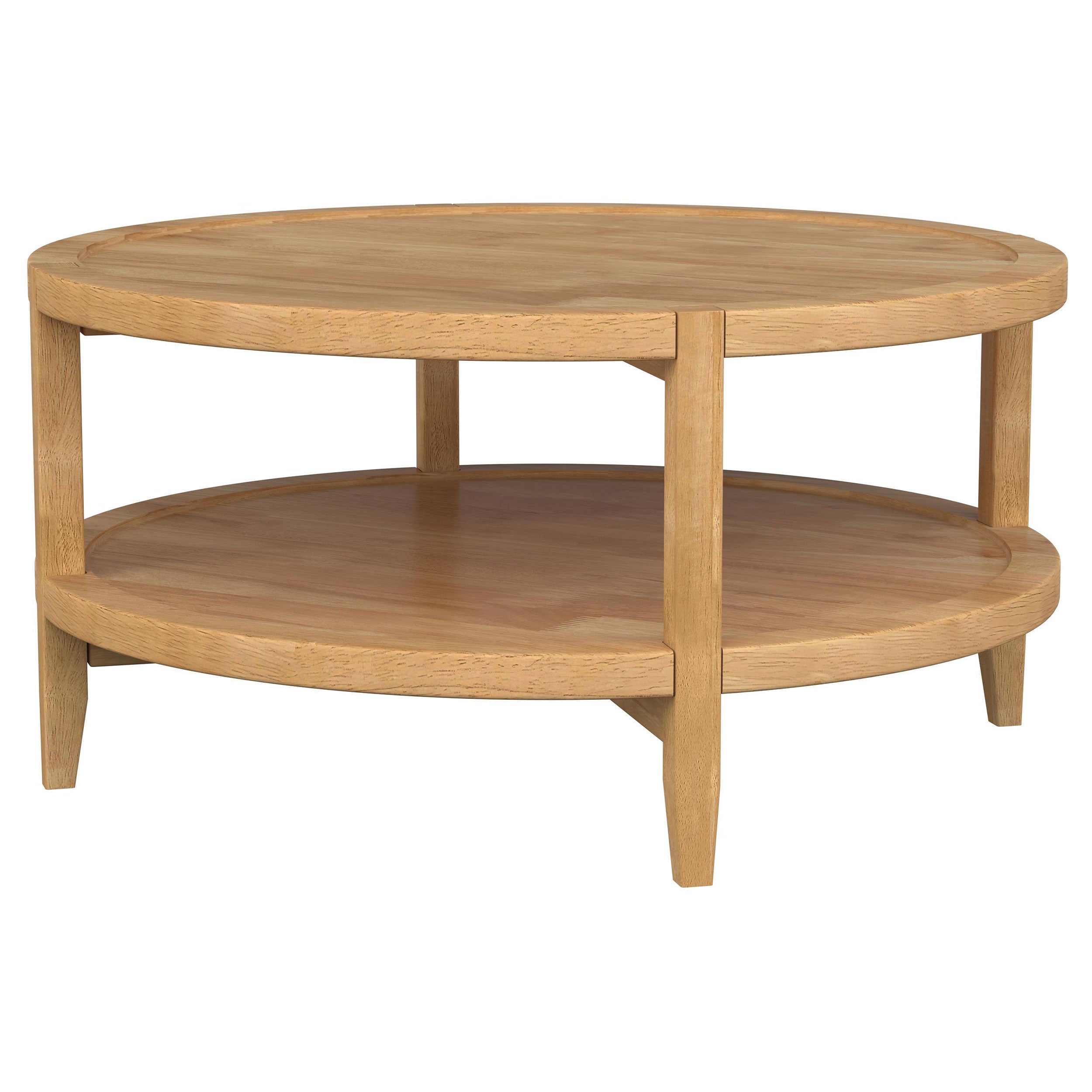 Camillo  Round Coffee and End Table Set Maple