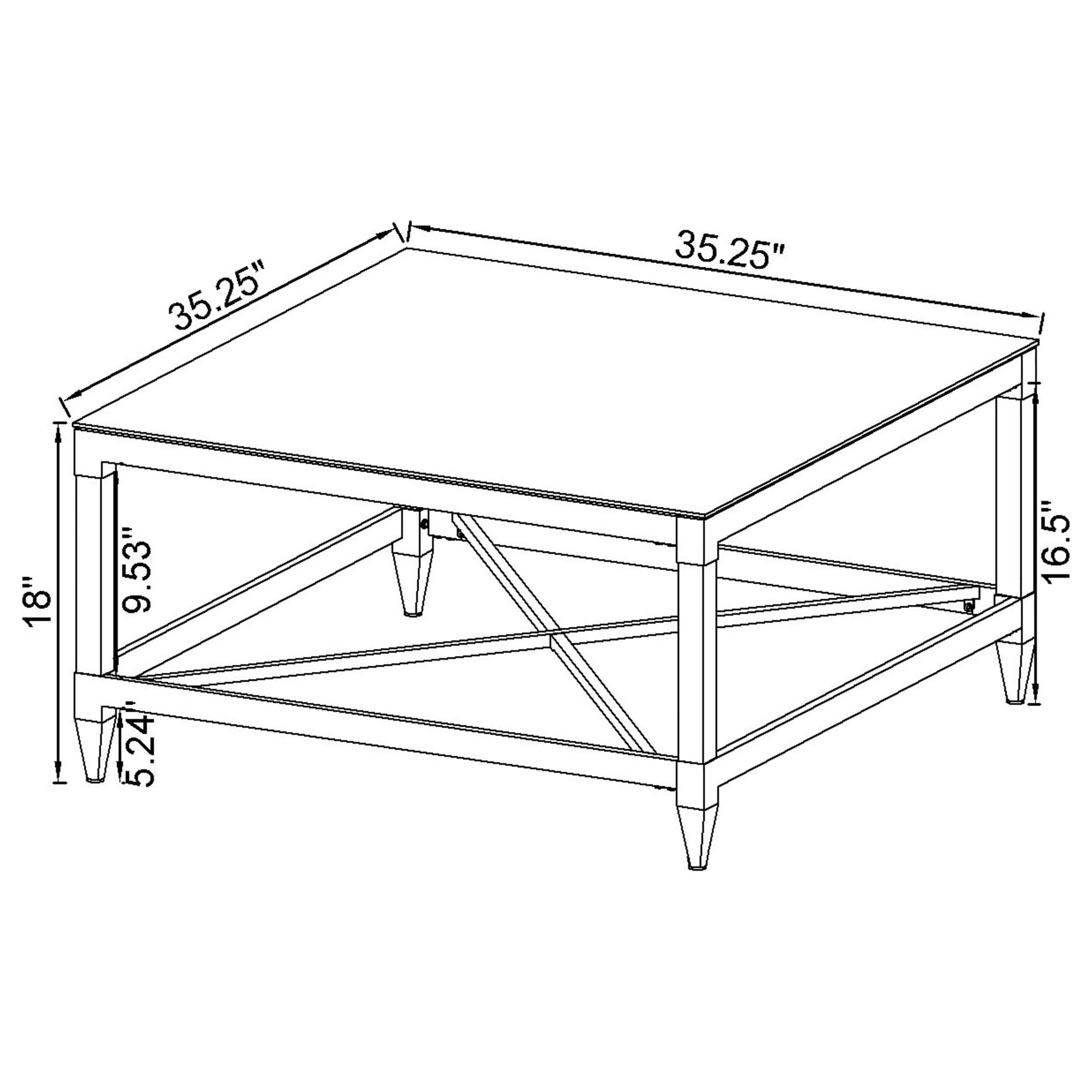 Lindley Square Coffee and End Table Set Chrome