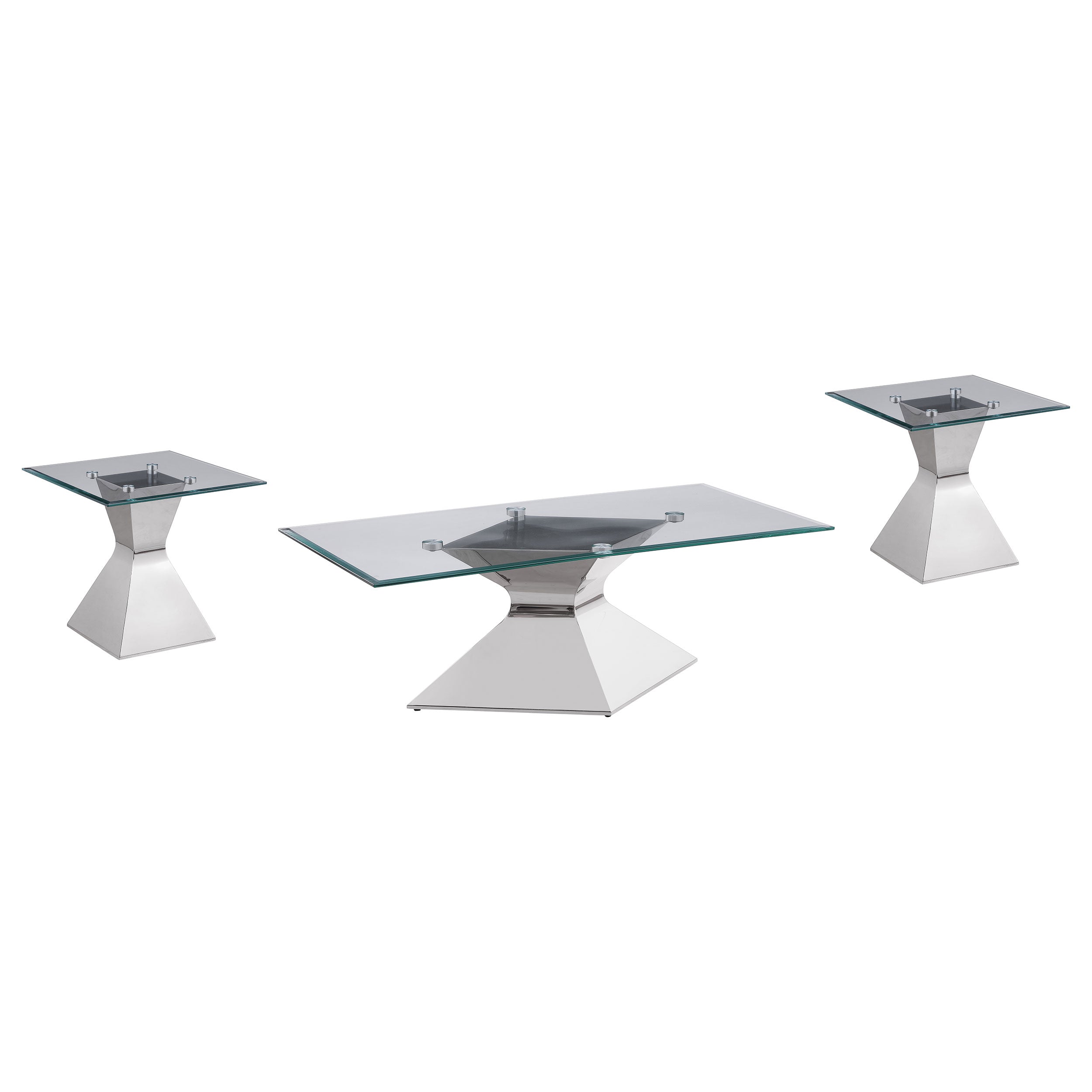 Jenny  Rectangular Coffee and End Table Set Chrome
