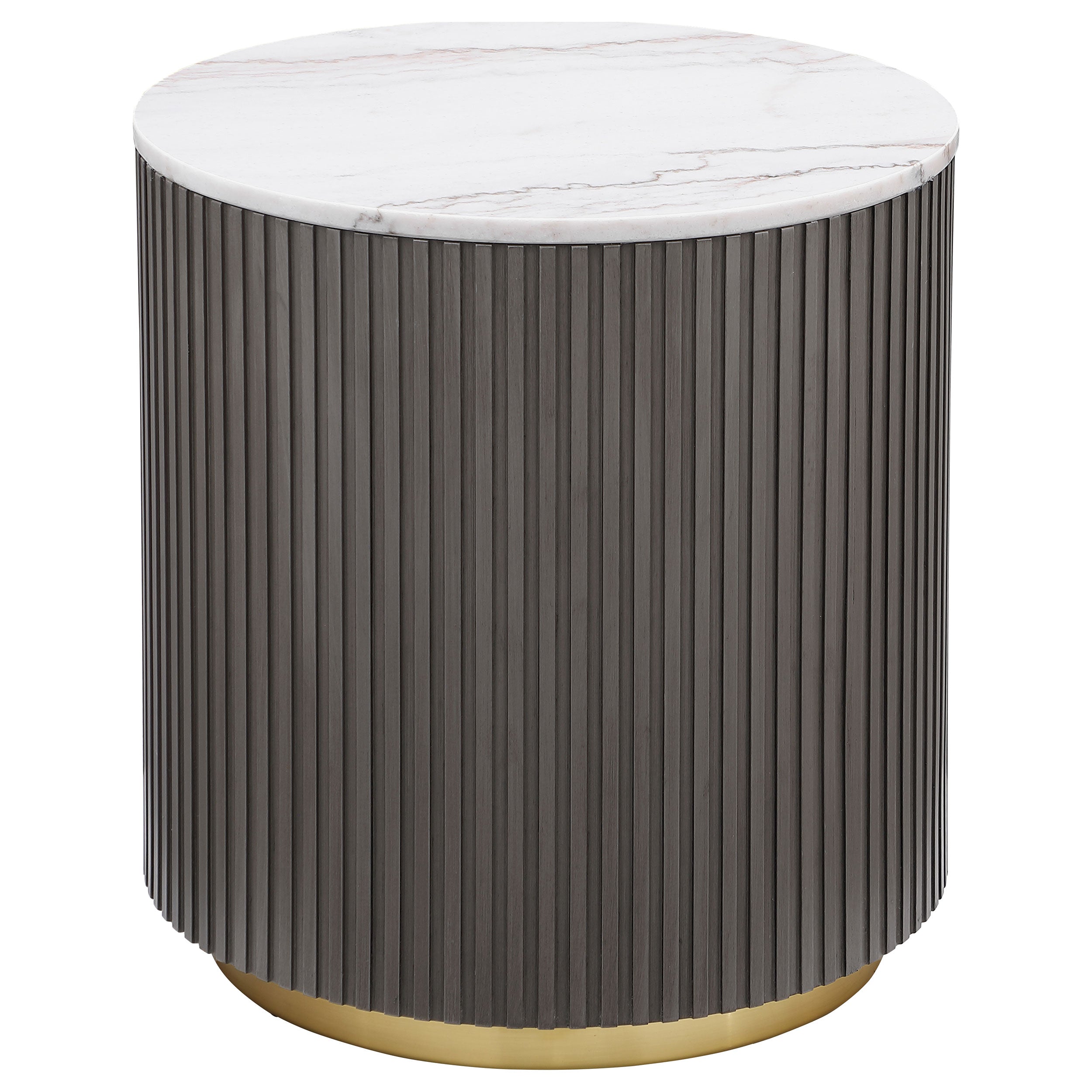 Jason  Round Marble Coffee and End Table Set White