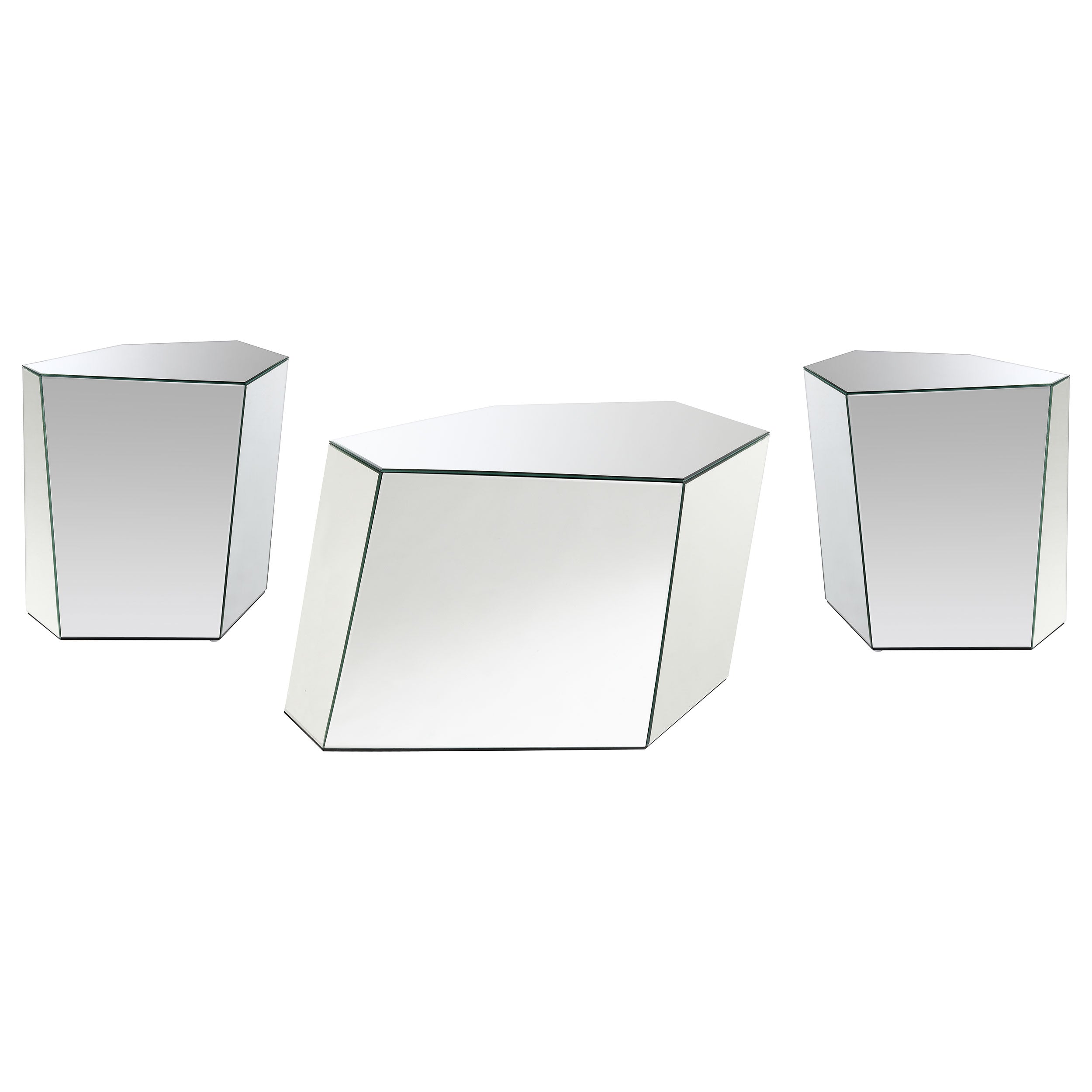 Capella Mirrored Coffee and End Table Set