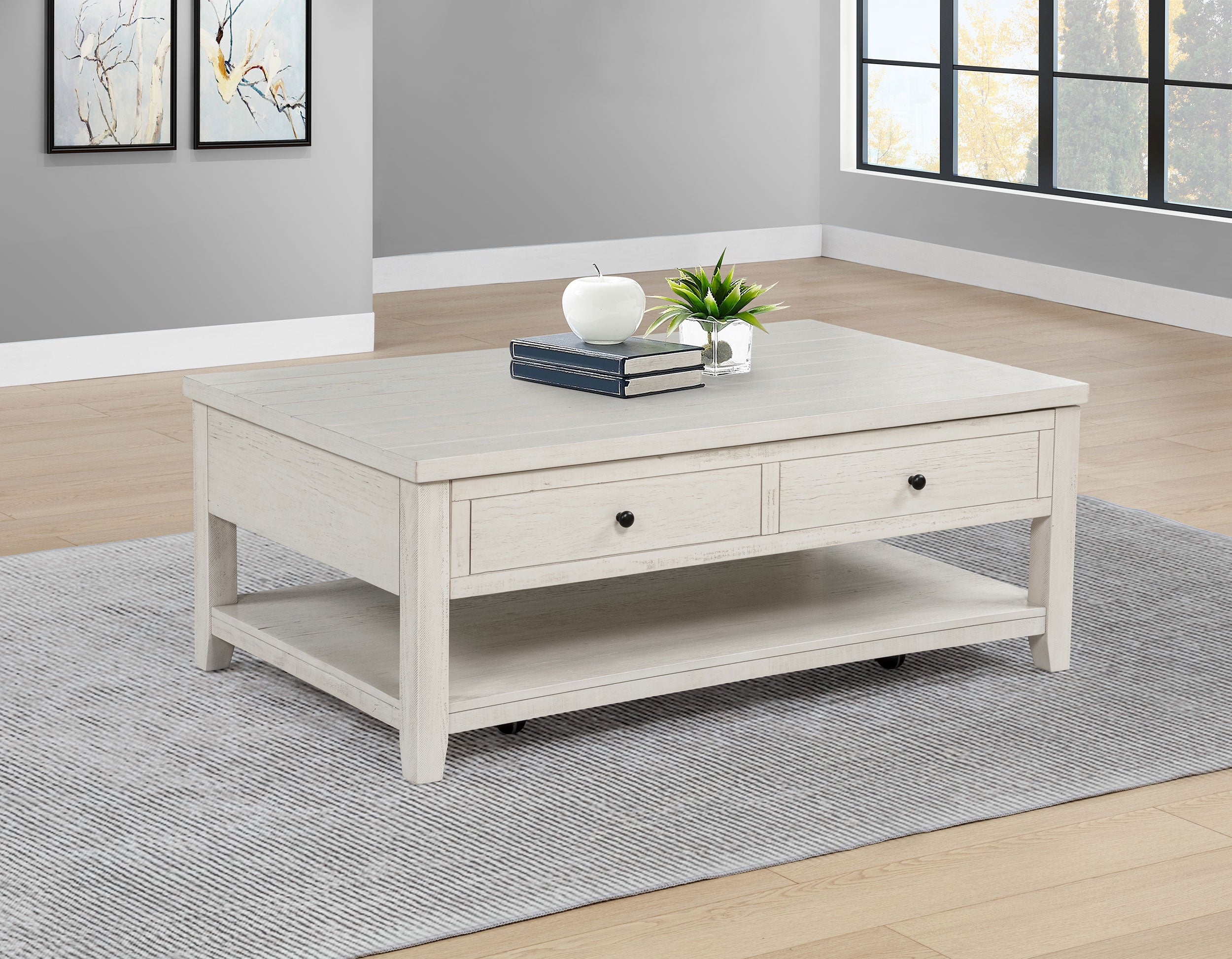 Payne 48-inch Mobile Lift Top Coffee Table Distressed