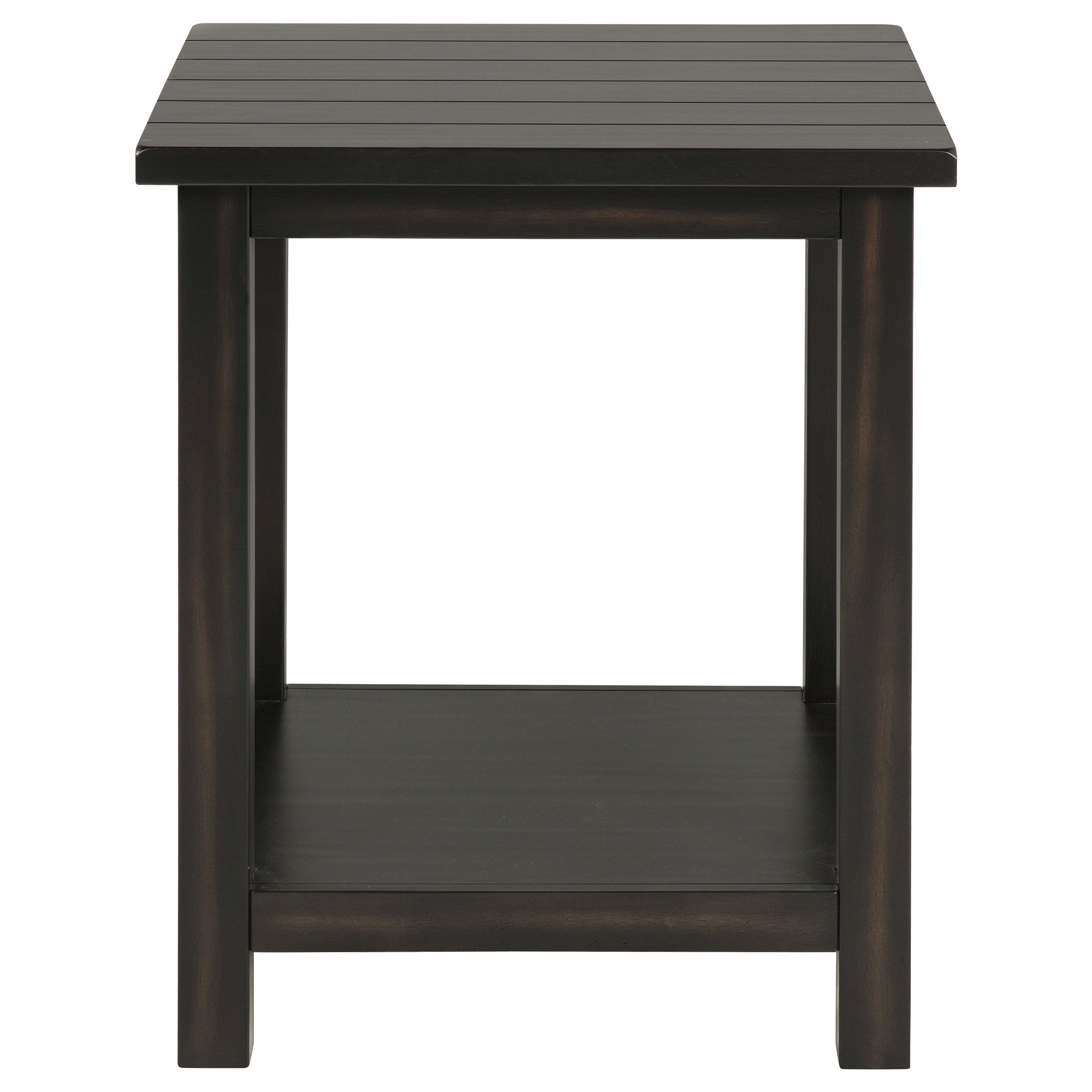 Payne Wood End Table with Shelf Distressed Brown