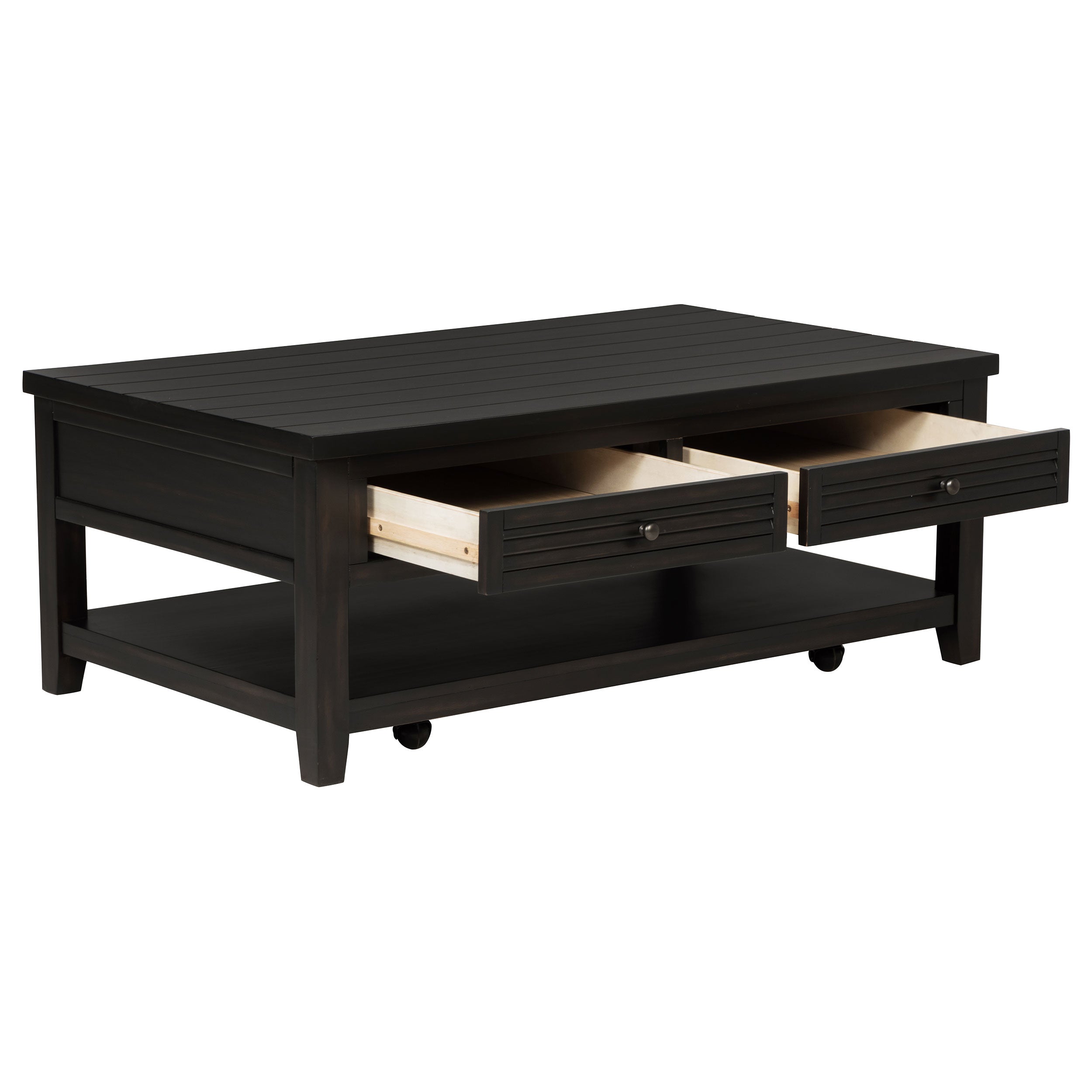 Concord Coffee and End Table Set Distressed Java