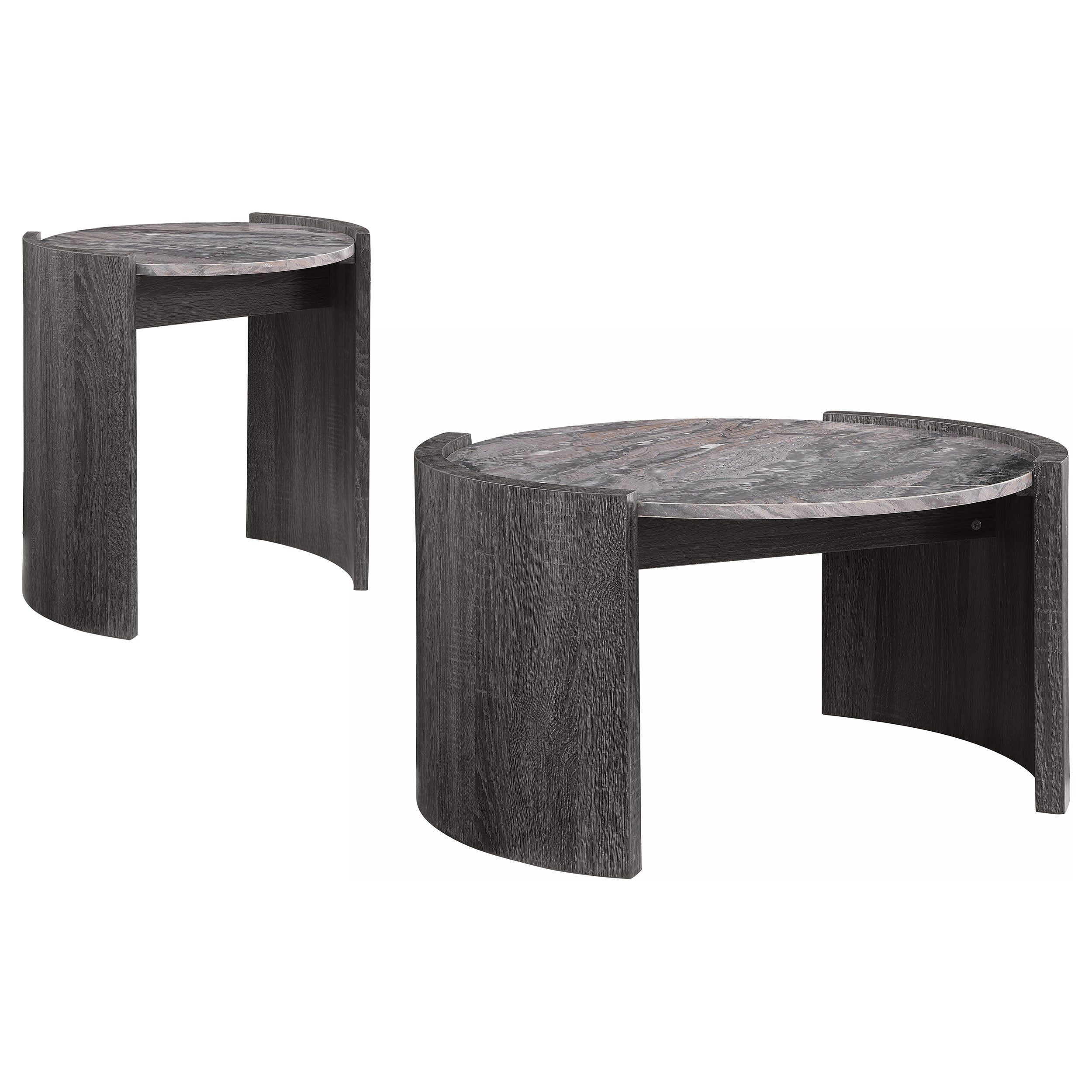 Gladstone 2-piece Coffee and End Table Set Distressed Grey