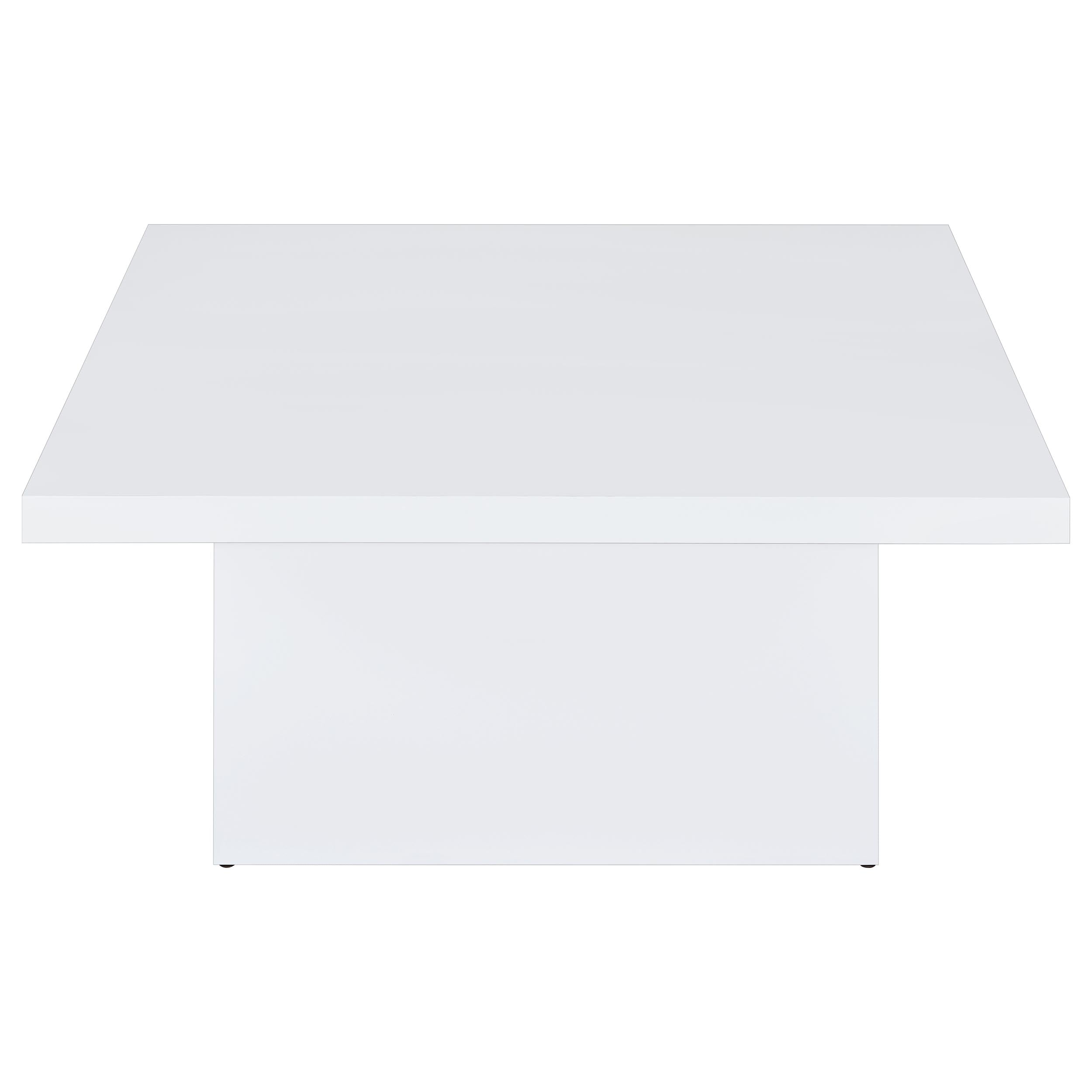 Devar Square Engineered Wood Coffee Table White High Gloss