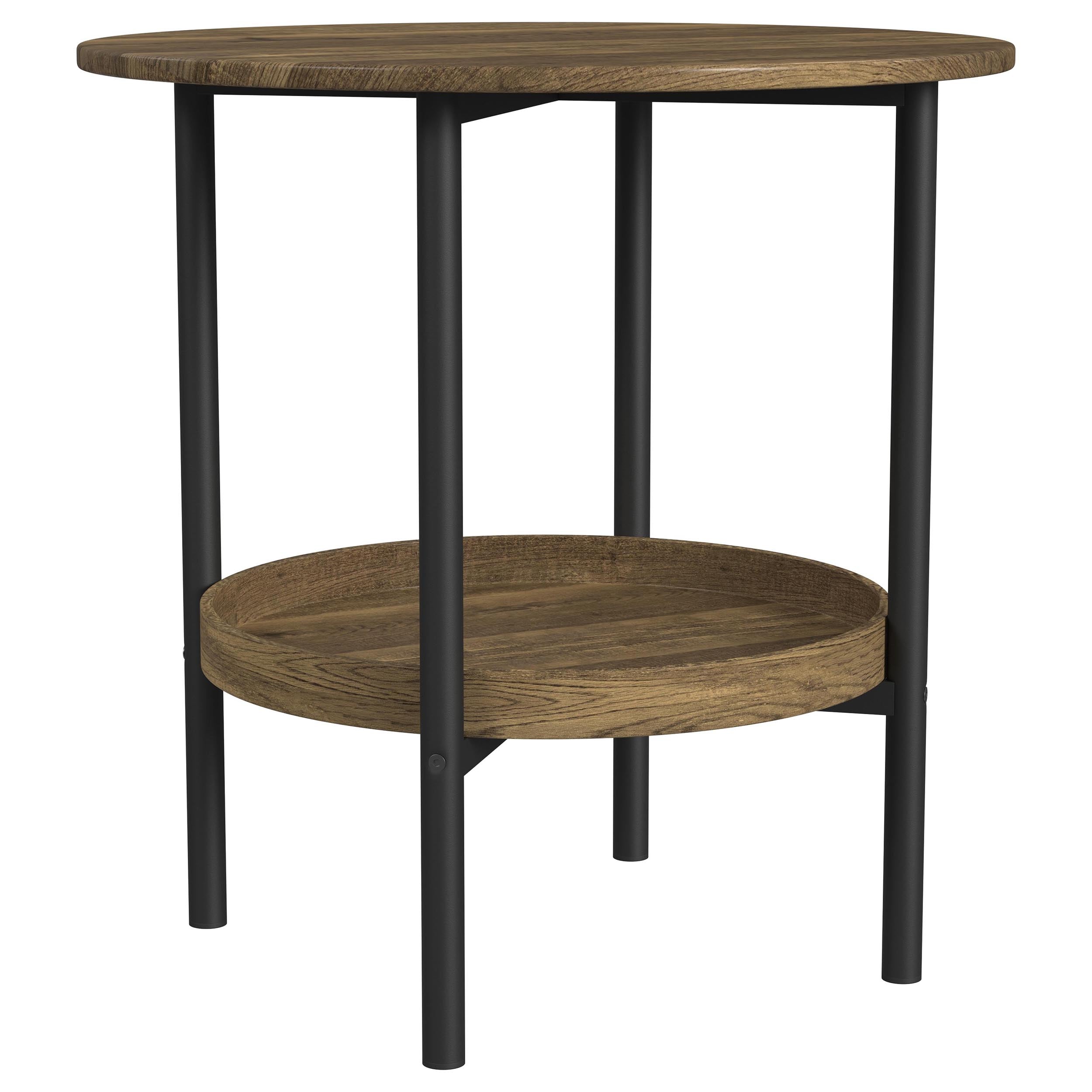 Delfin  Round Coffee and End Table Set Brown