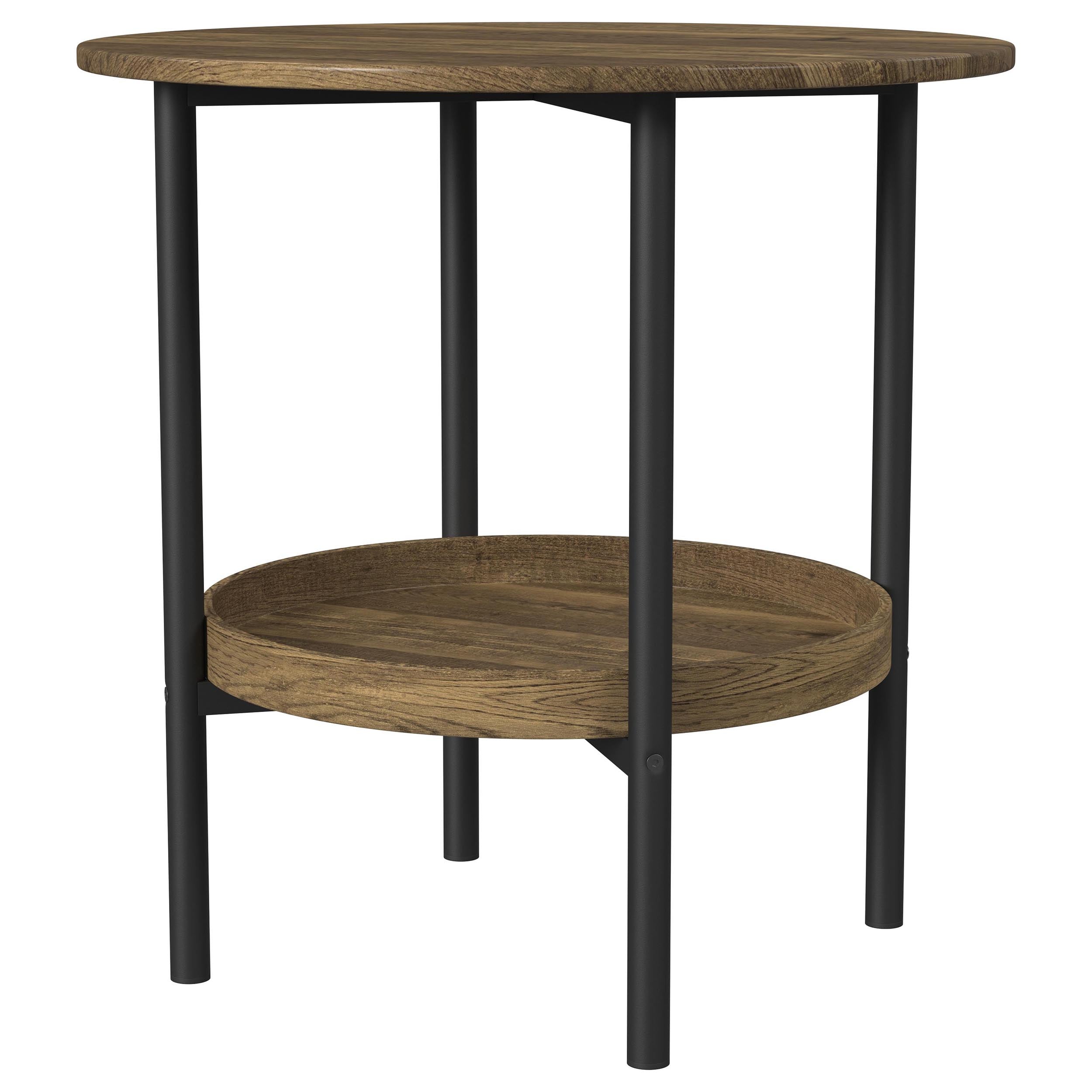 Delfin  Round Coffee and End Table Set Brown