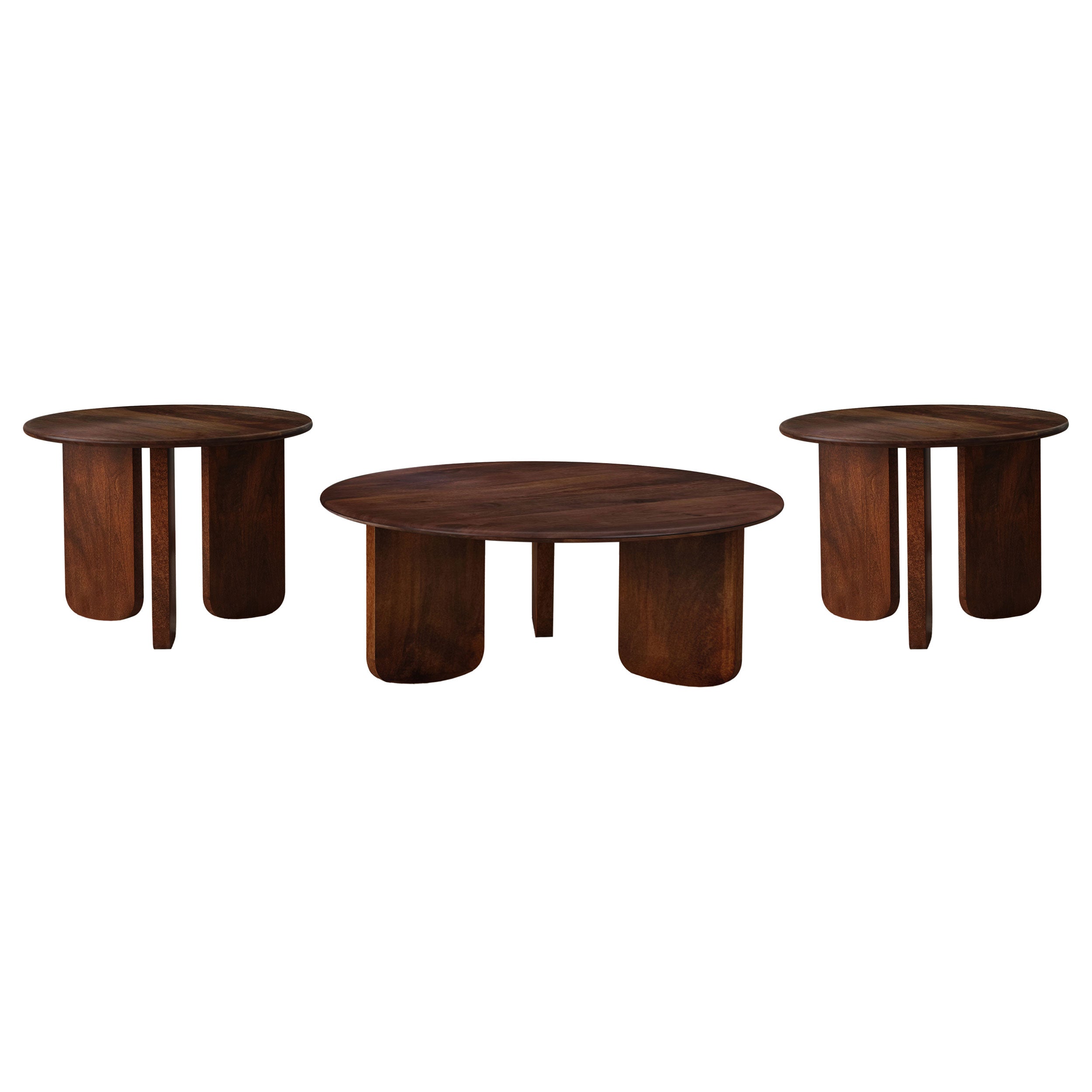 Dale  Solid Wood Coffee and End Table Set Brown