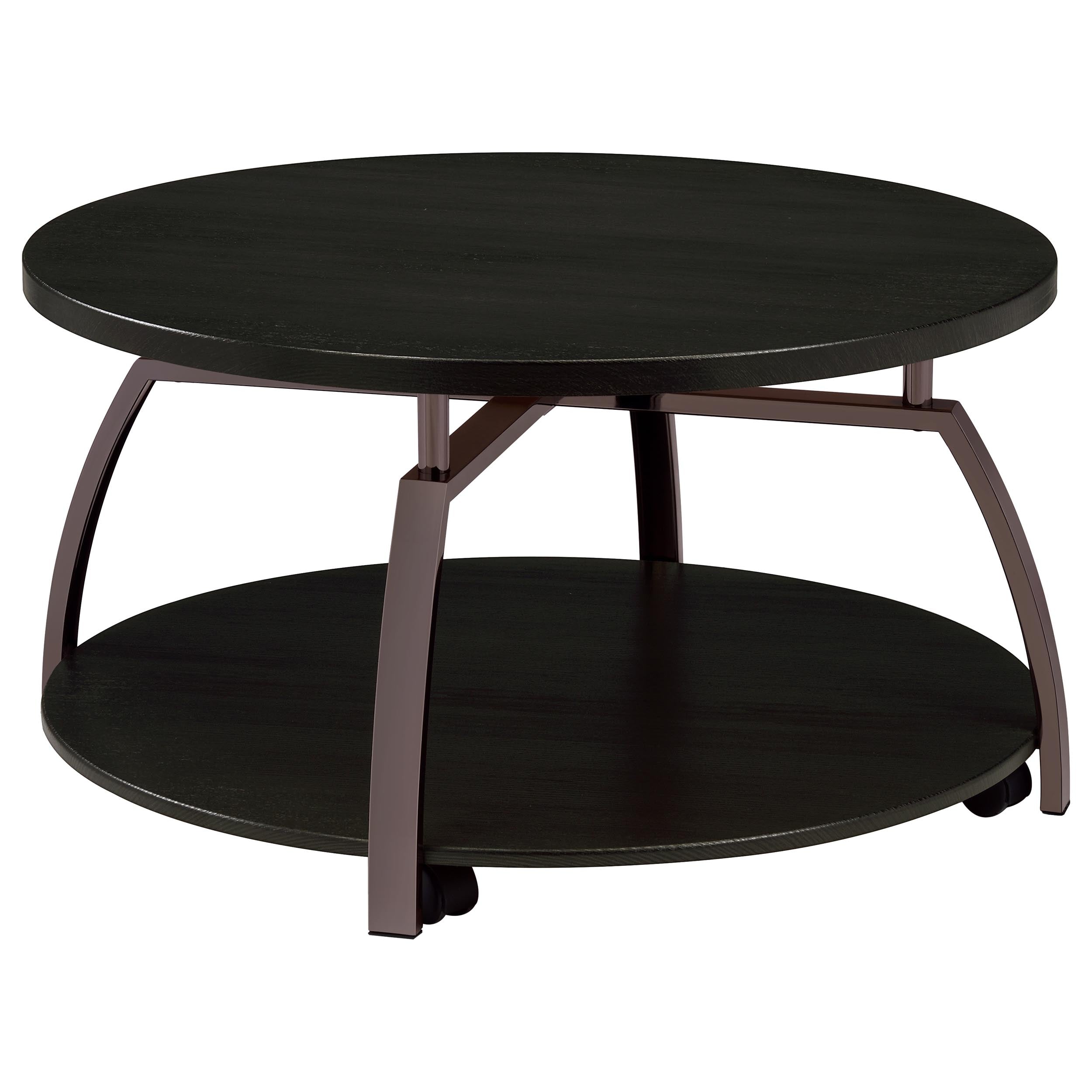 Dacre Round Coffee and End Table Set Dark Charcoal