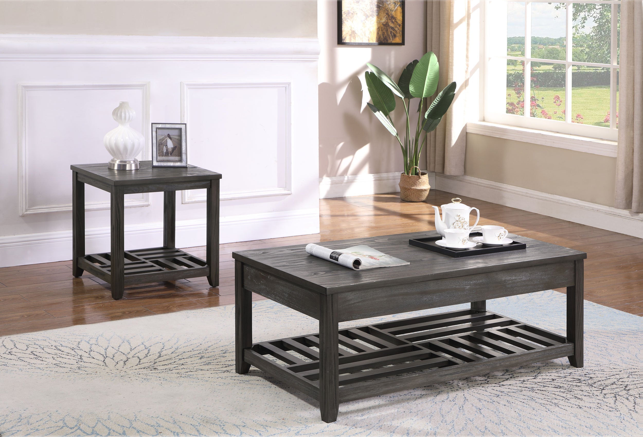 Cliffview  Lift Top Coffee and End Table Set Grey