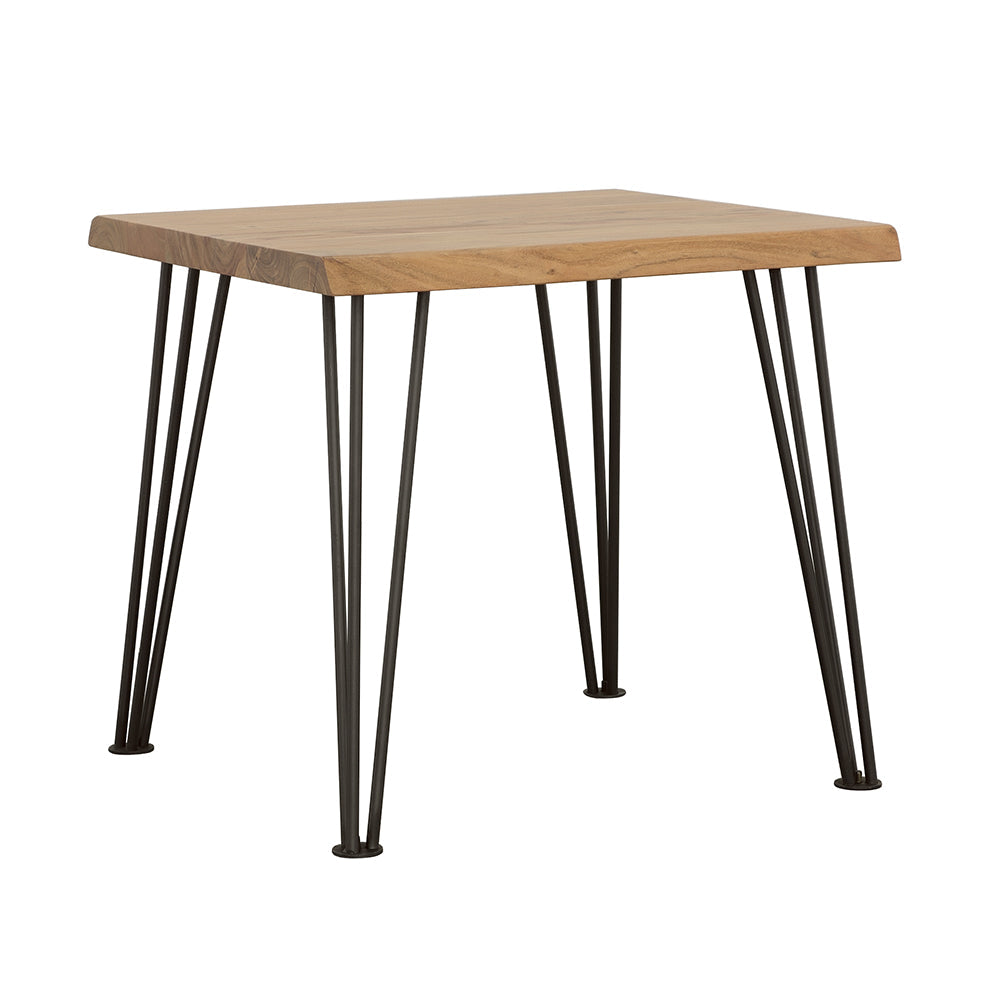 Zander End Table with Hairpin Leg Natural and Matte Black