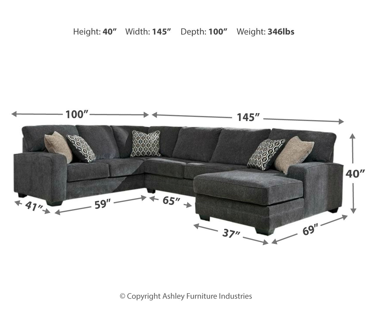 Tracling 3-Piece Sectional with Ottoman