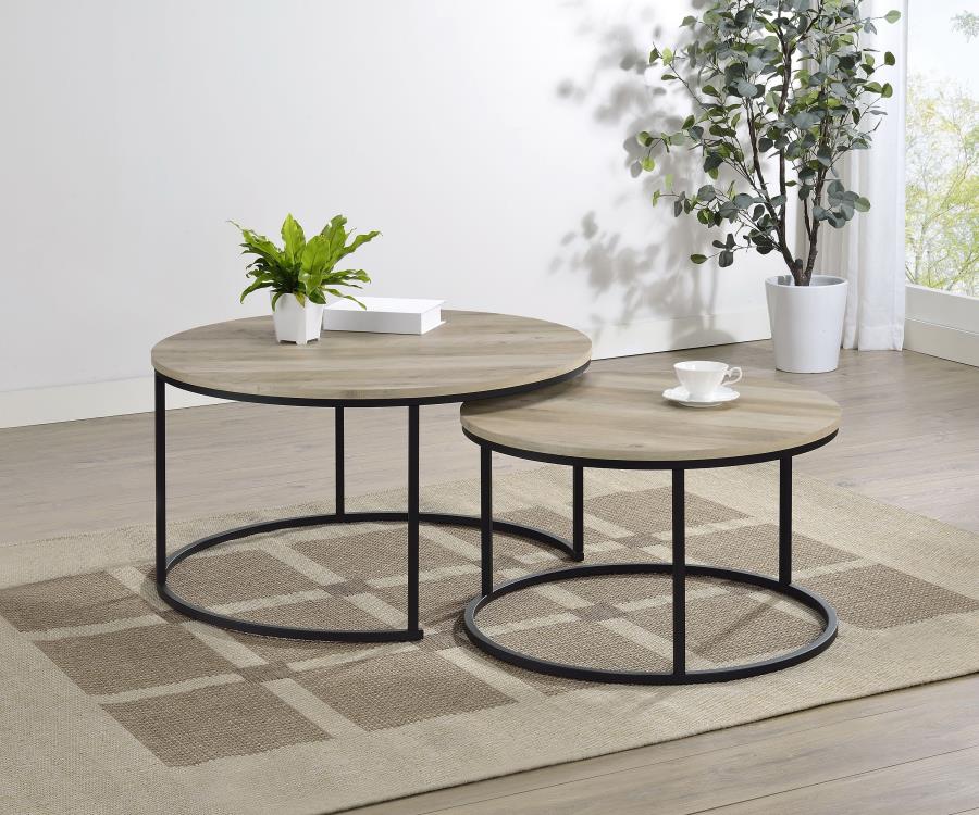 Lainey Round Faux Marble Nesting Coffee Table