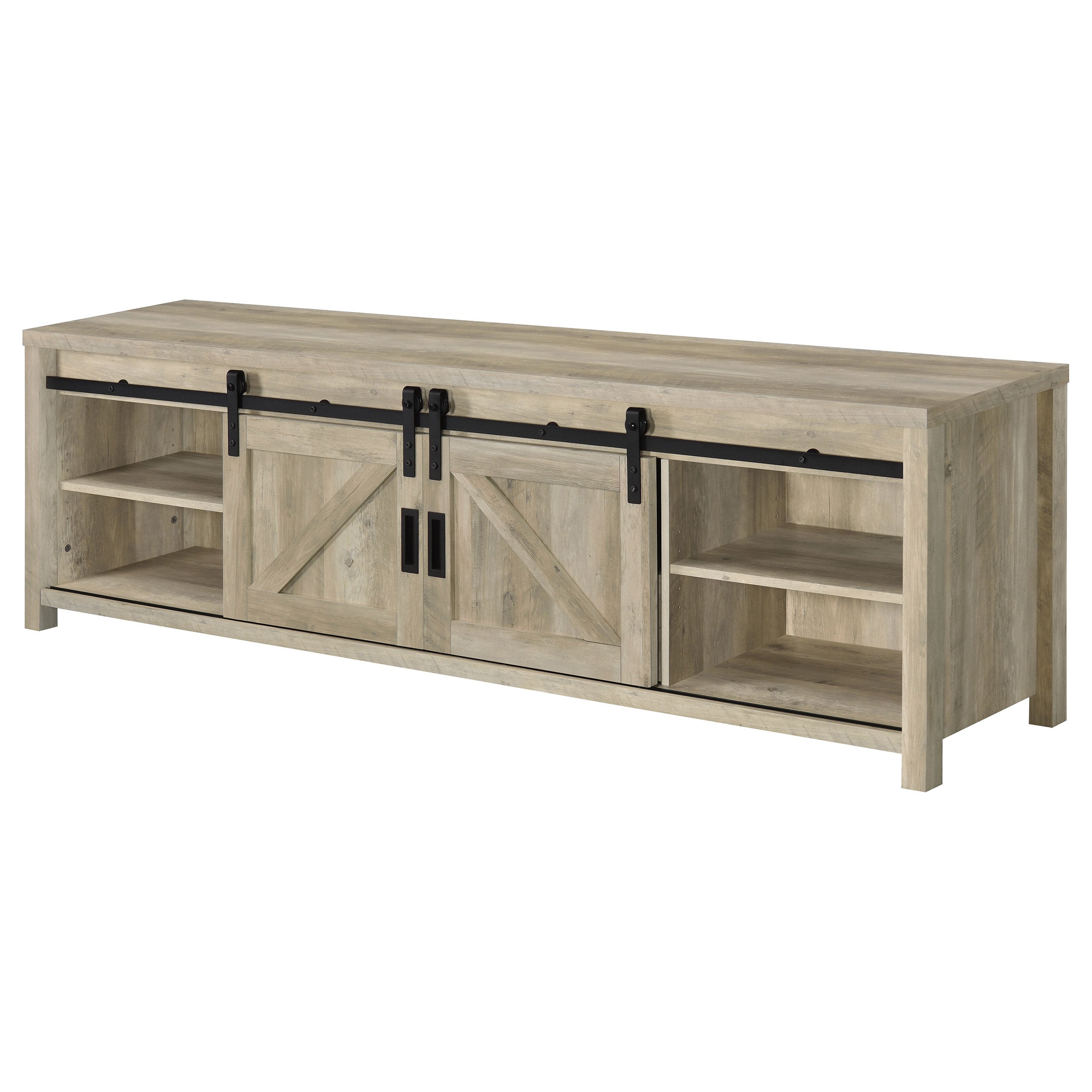 Madra Rectangular TV Console with 2 Sliding Doors