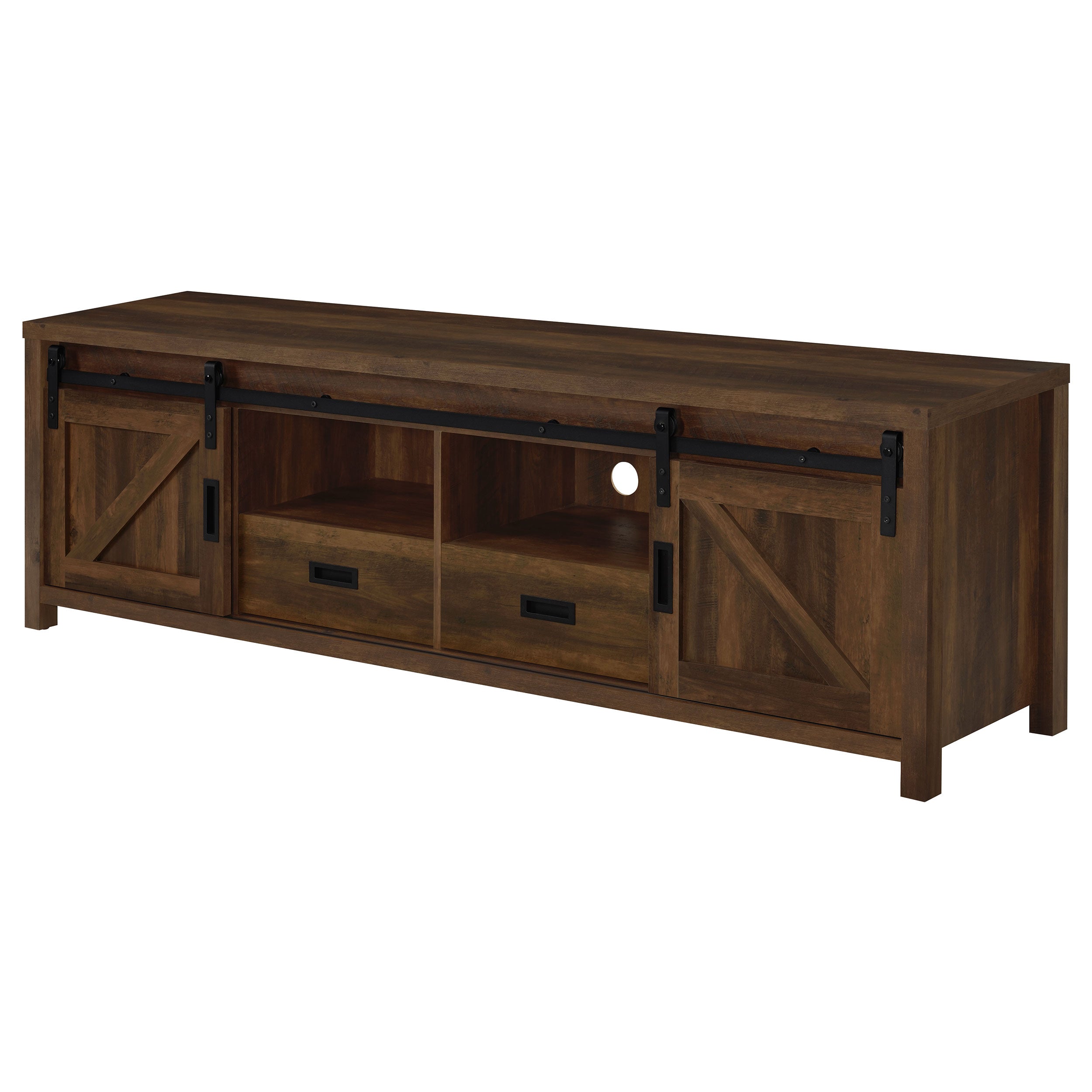 Madra Rectangular TV Console with 2 Sliding Doors