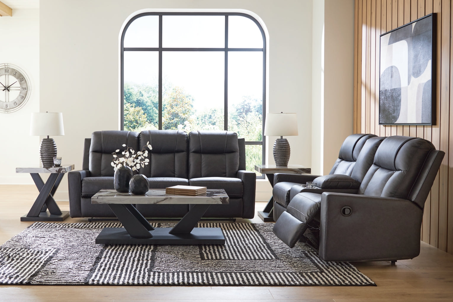 Mackmenville Reclining Sofa and Reclining Loveseat with Console Living Room Set