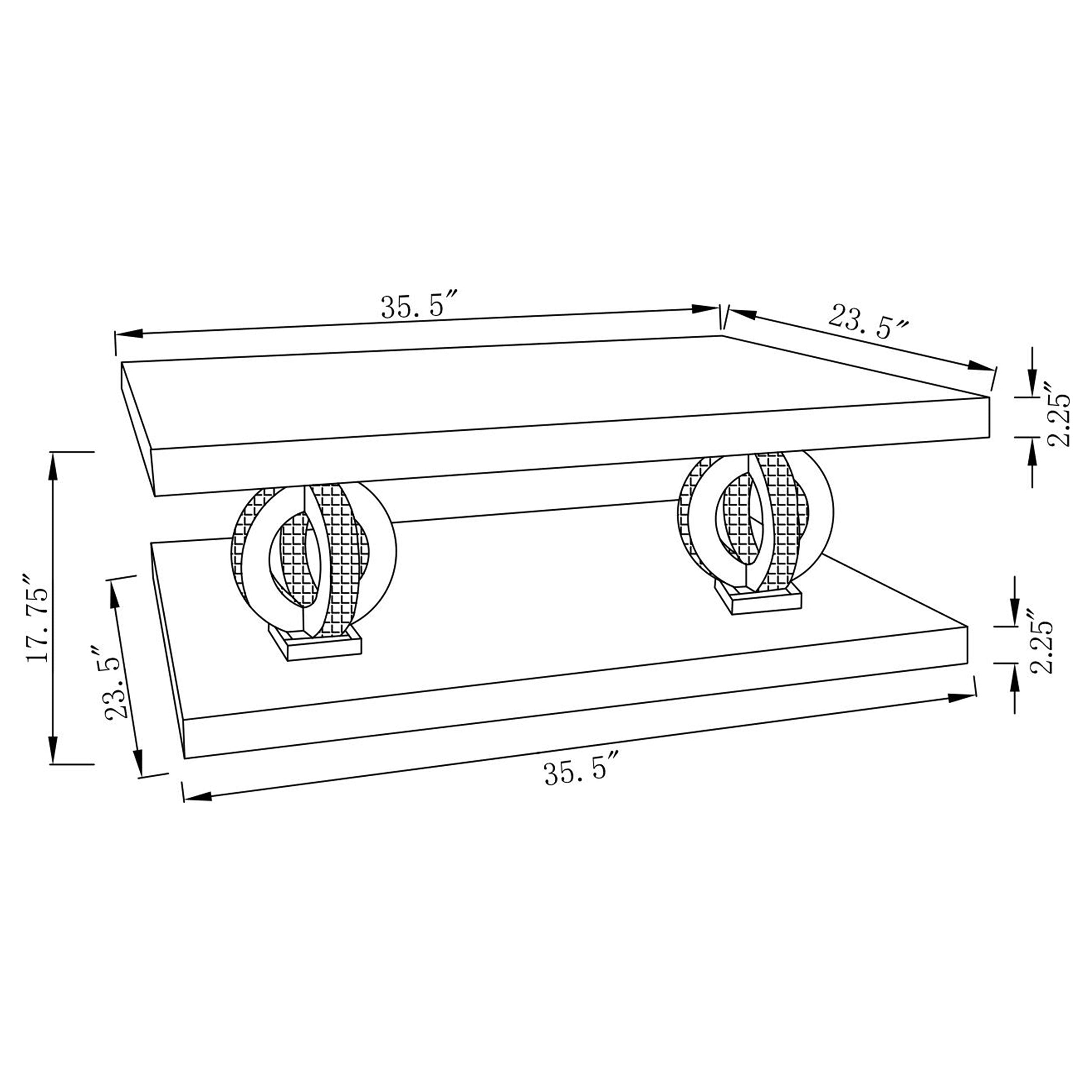 Breena Mirrored Coffee and End Table Set