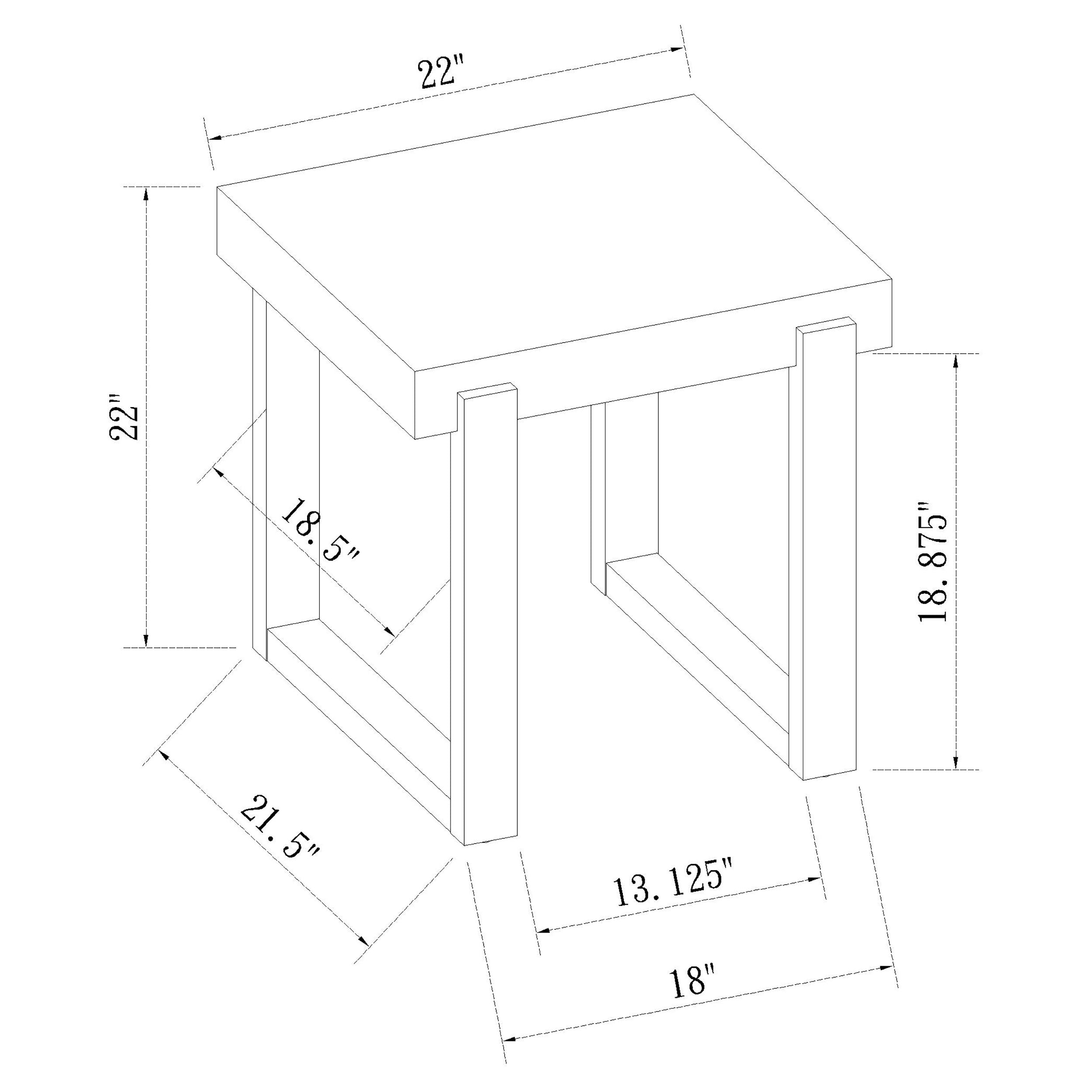 Pala Rectangular End Table with Sled Base White High Gloss and Natural