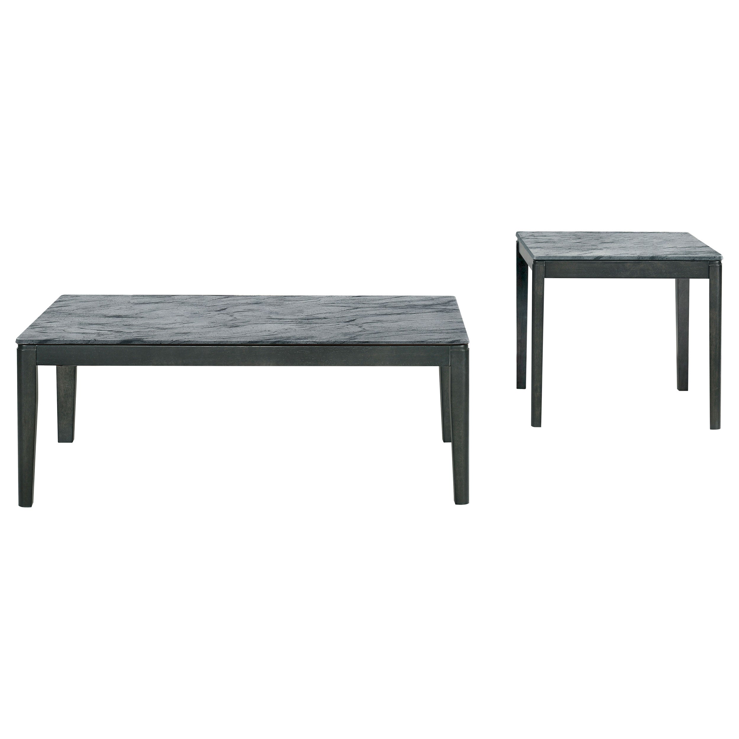 Mozzi  Coffee and End Table Set Grey Faux Marble