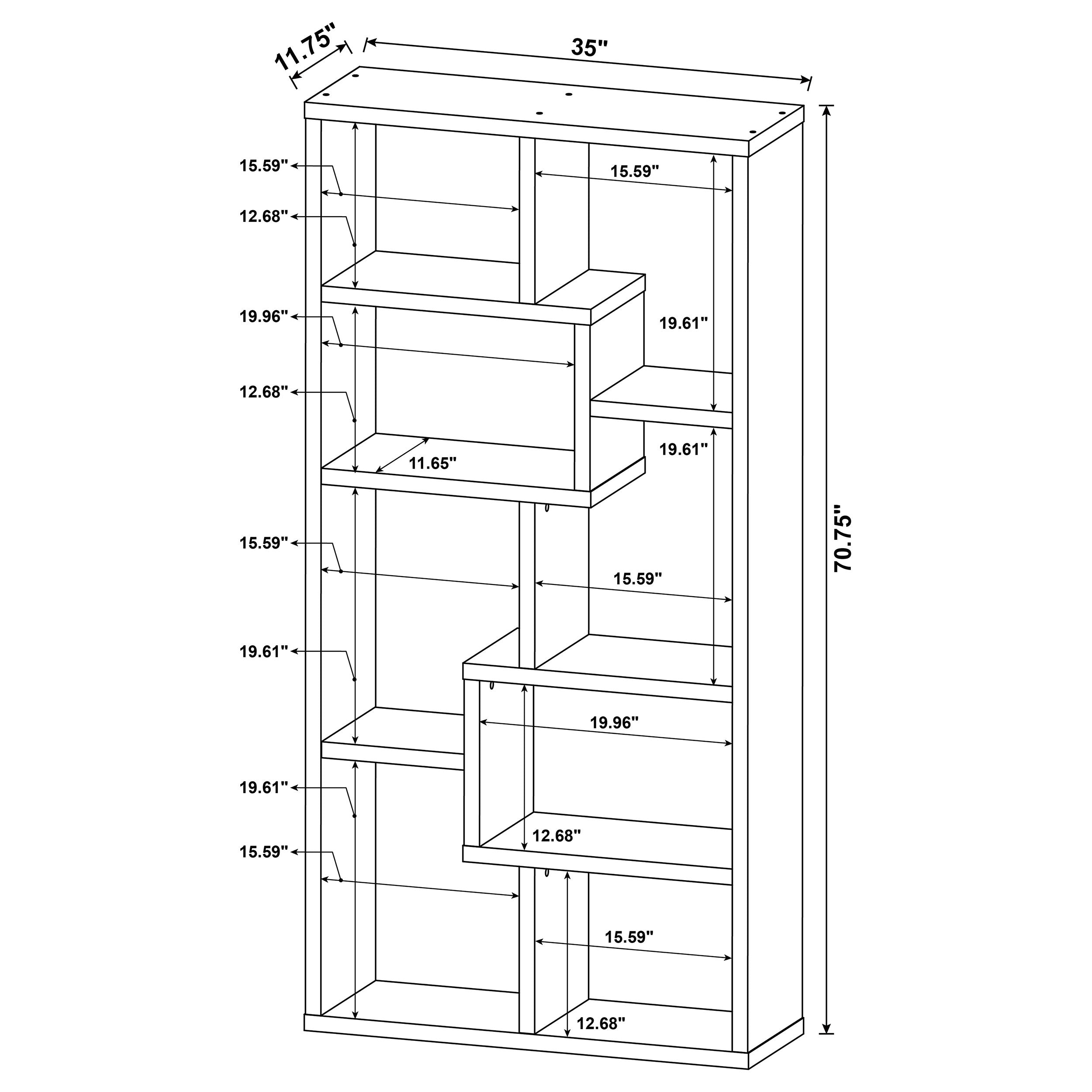 Theo 10-shelf Bookcase Weathered Grey