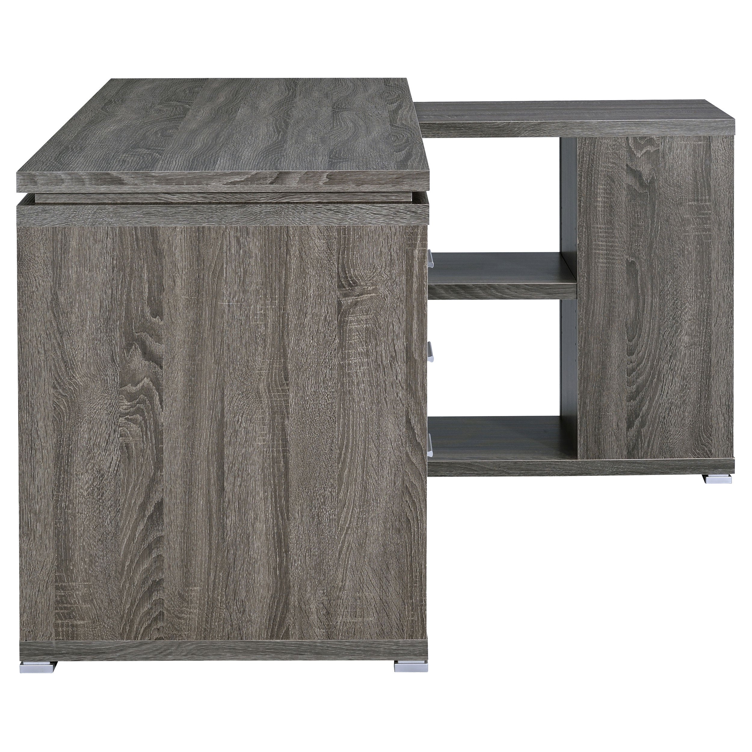 Yvette L-shape Office Desk Weathered Grey