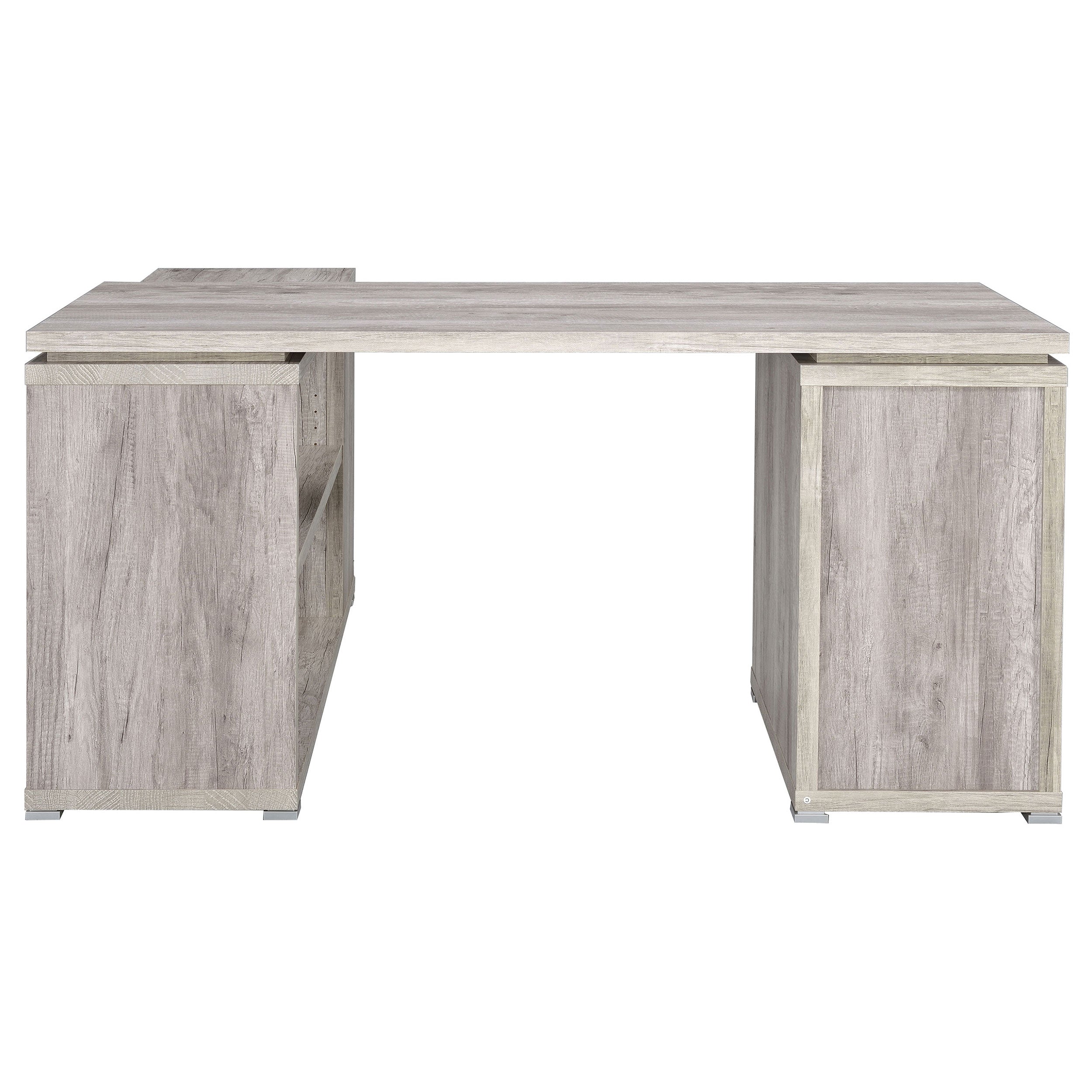 Yvette L-shape Office Desk Grey Driftwood