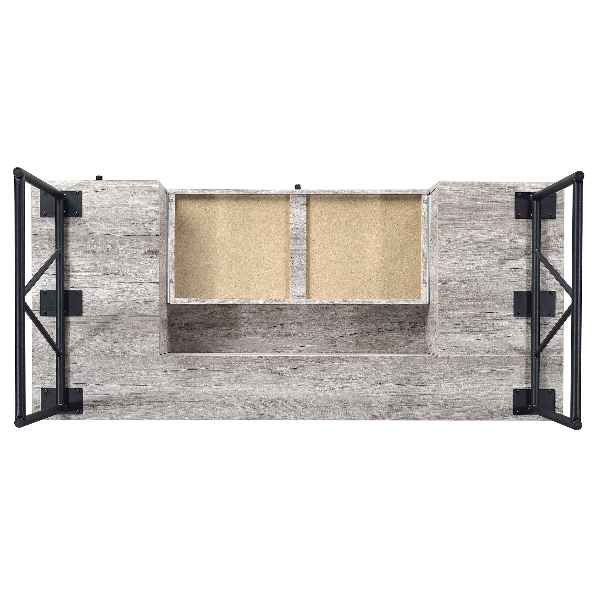 Analiese 4-drawer Writing Desk Grey Driftwood