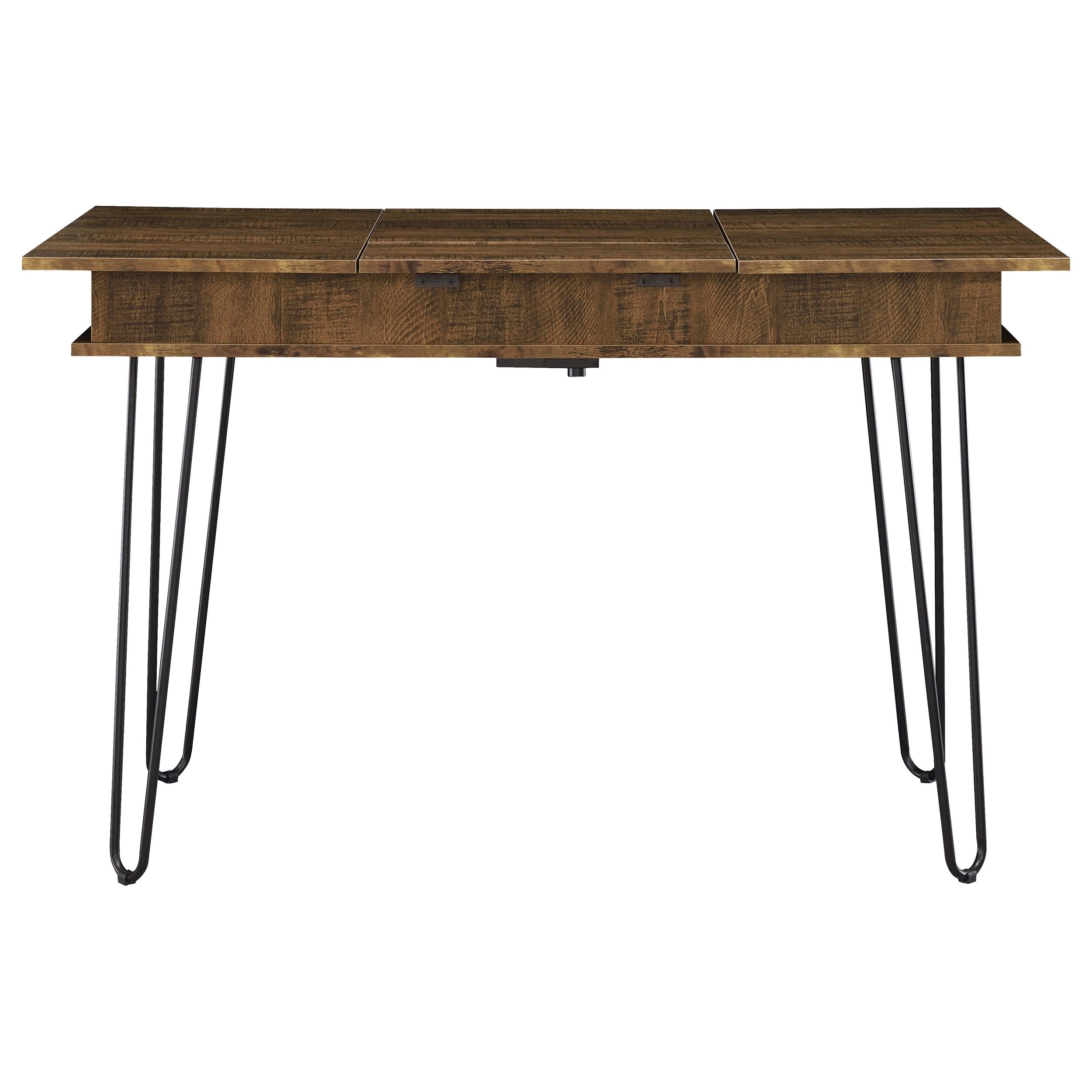 Sheeran Writing Desk with 4 Hidden Storages Rustic Amber