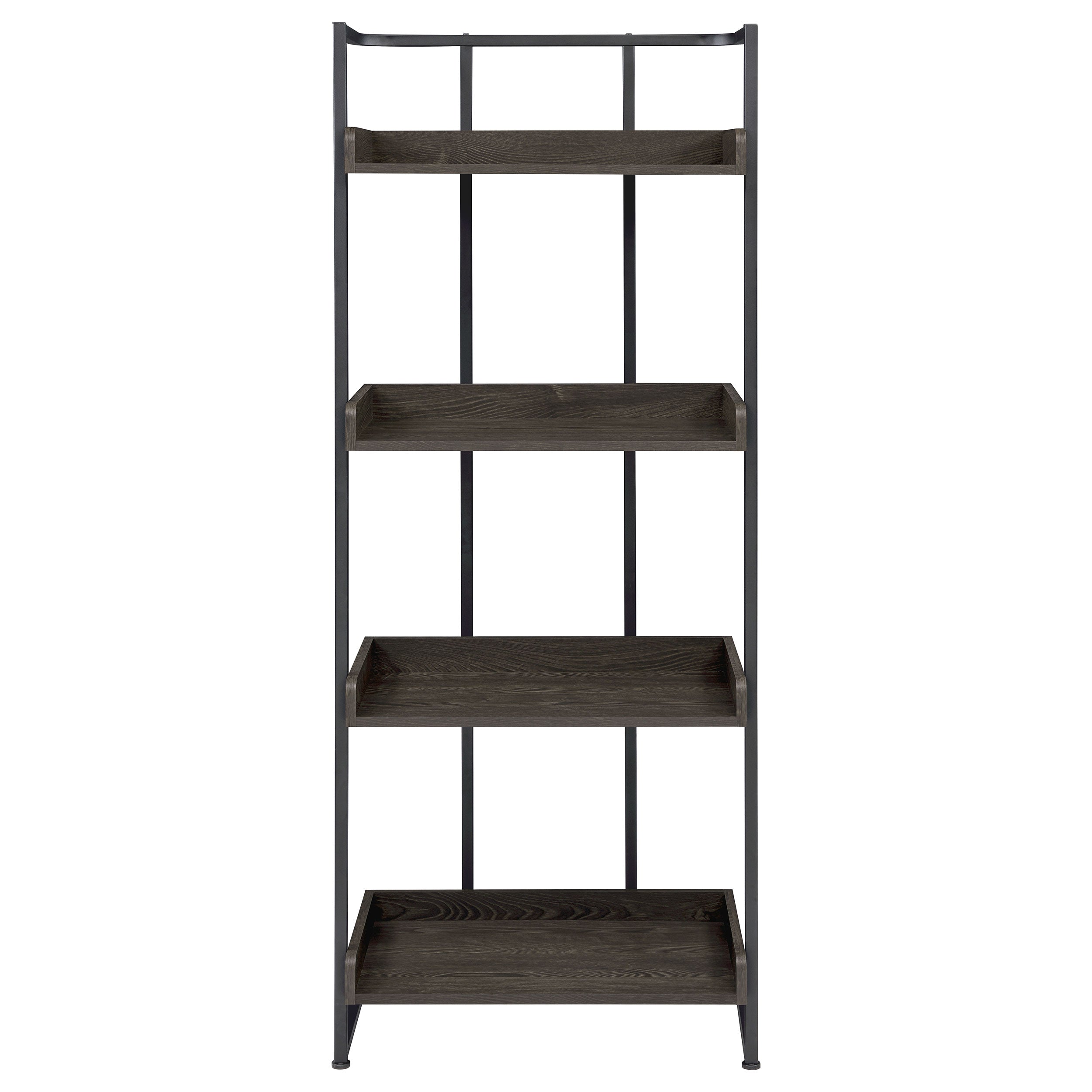 Ember 4-shelf Bookcase Dark Oak and Sandy Black